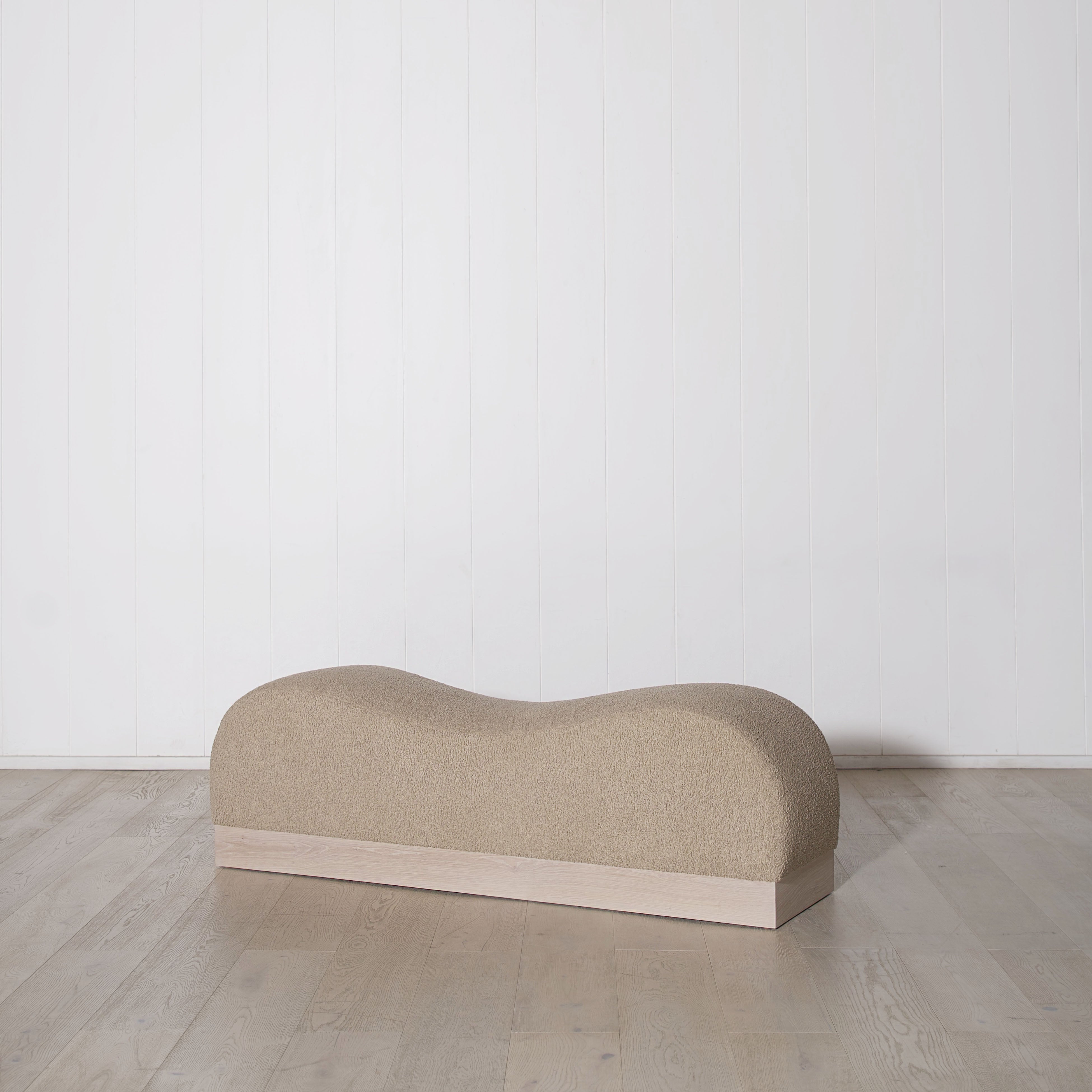 As Shown: 73"W x 20"D x 23"H | Style: Upholstered | Fabric: Sheepskin Toast | Finish: Shell