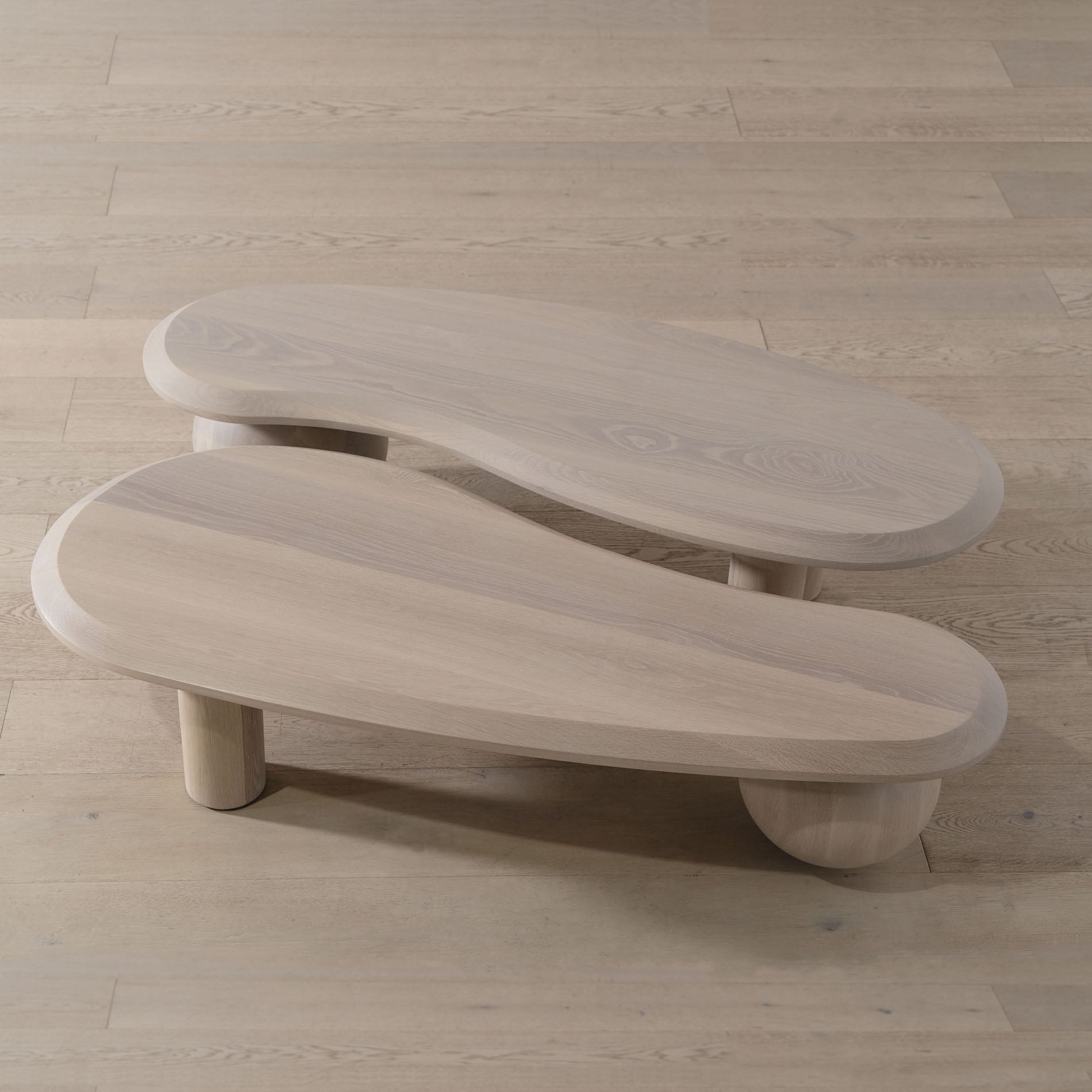 As Shown: Melo Tall #1 & Melo Short #1 | Material: Solid Oak | Finish: Shell