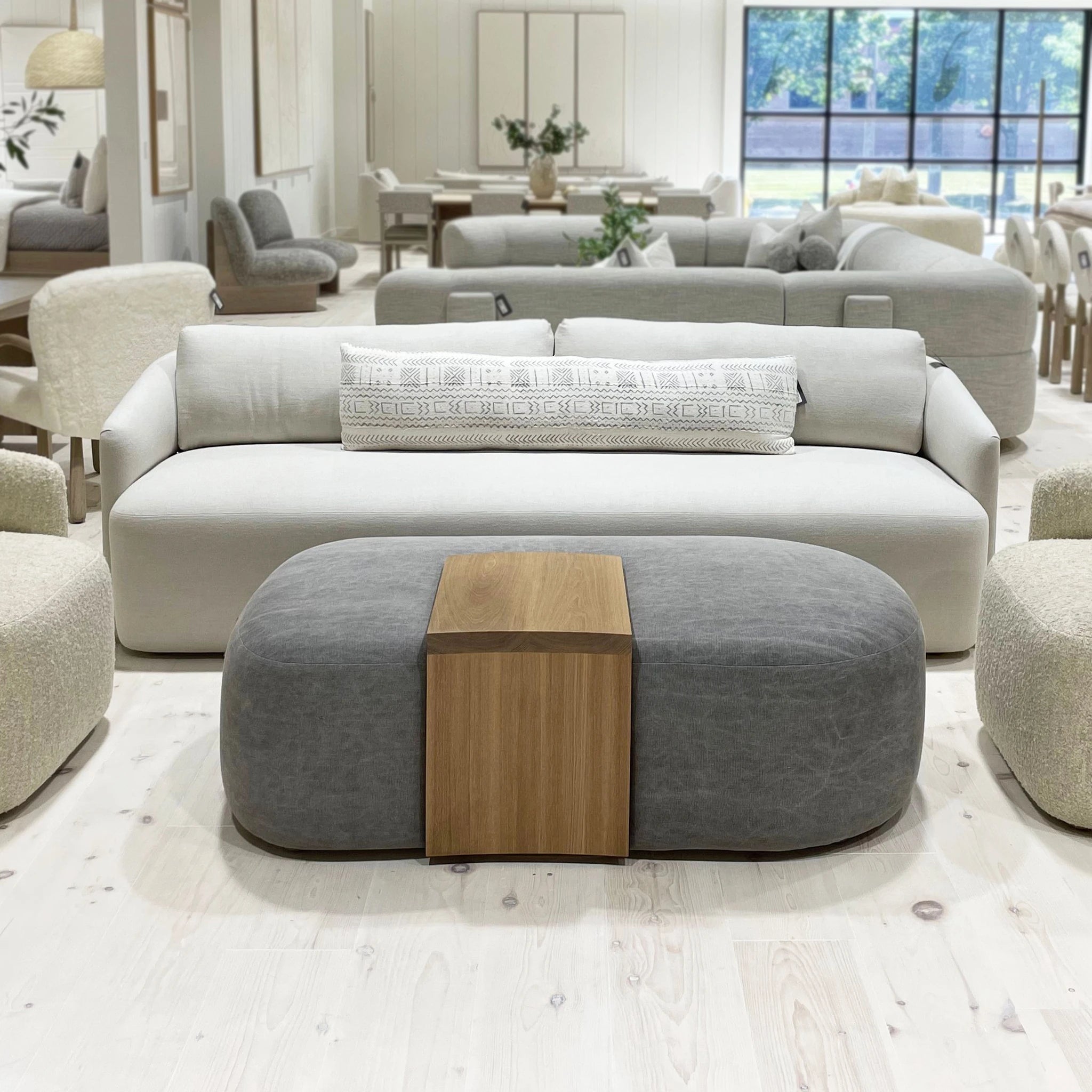 As Shown: upholstered in Fresno Sand.