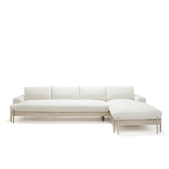 As Shown: (141" x 74") x 40"D x 33"H | Style: Upholstered | Fabric: Belgian Oatmeal | Finish: Shell