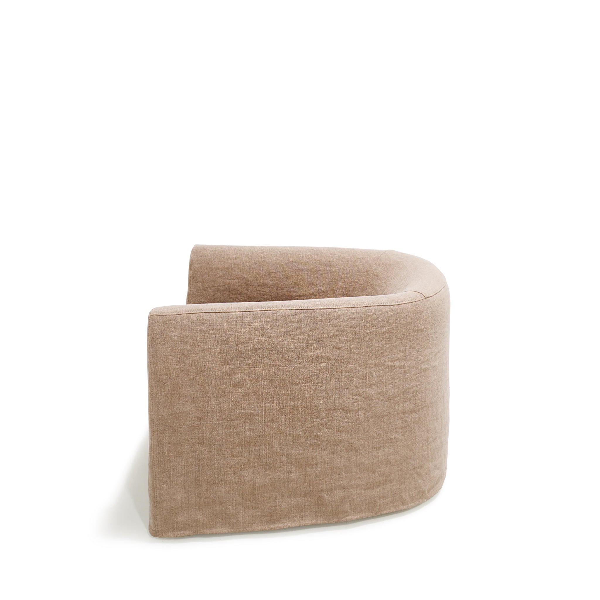 As Shown: in swivel, slipcovered Granby Clay