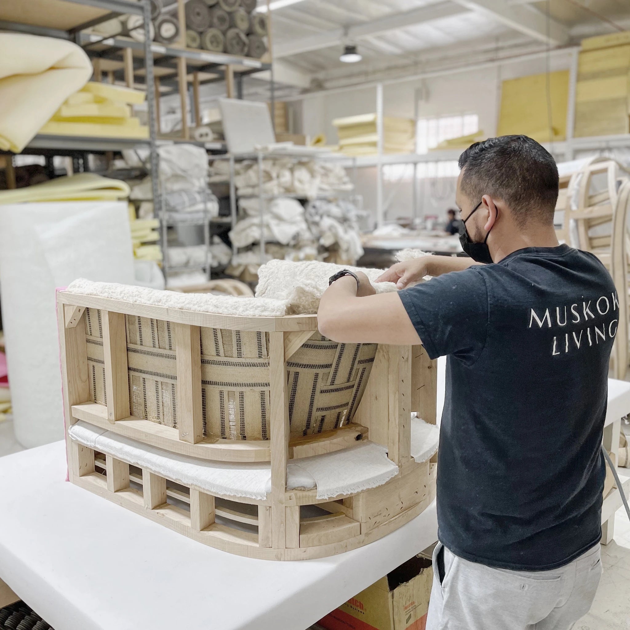 As Shown: in swivel, slipcovered Granby Clay