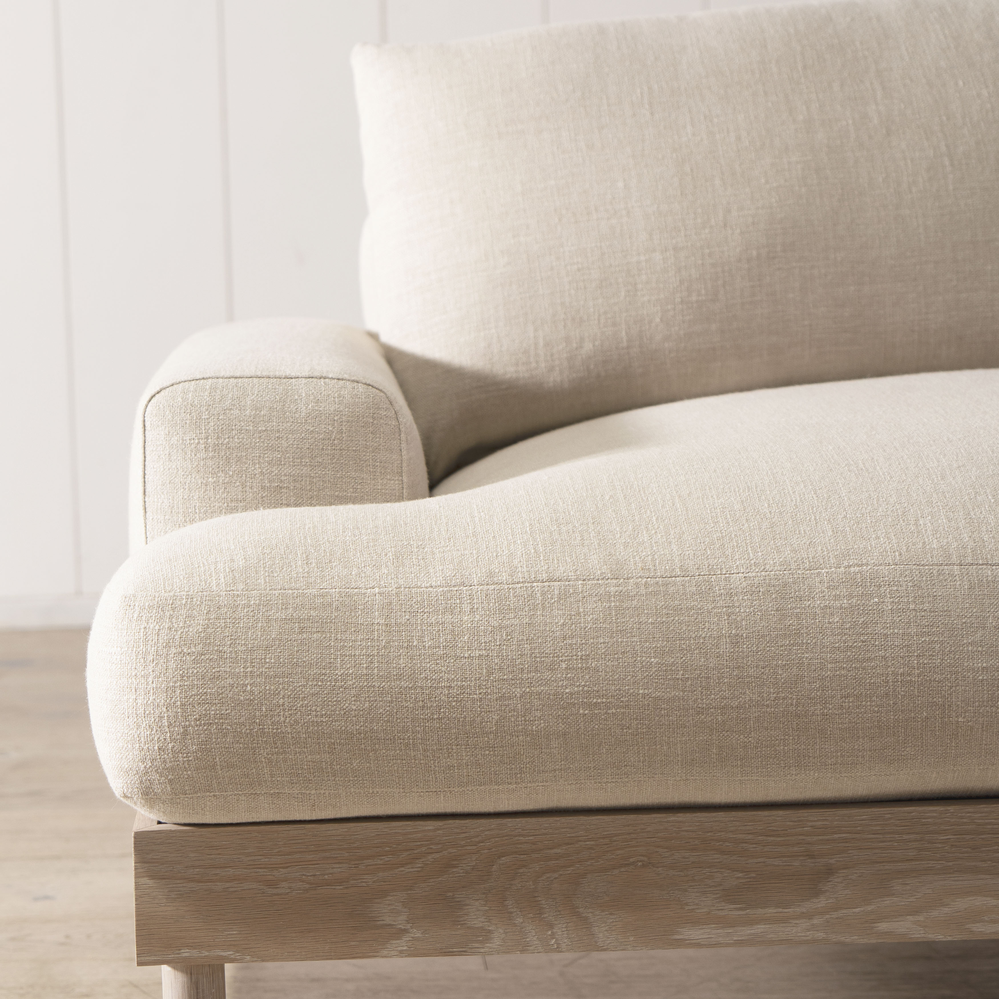 As Shown: in Belgian Oatmeal, Mint White Super White finish.