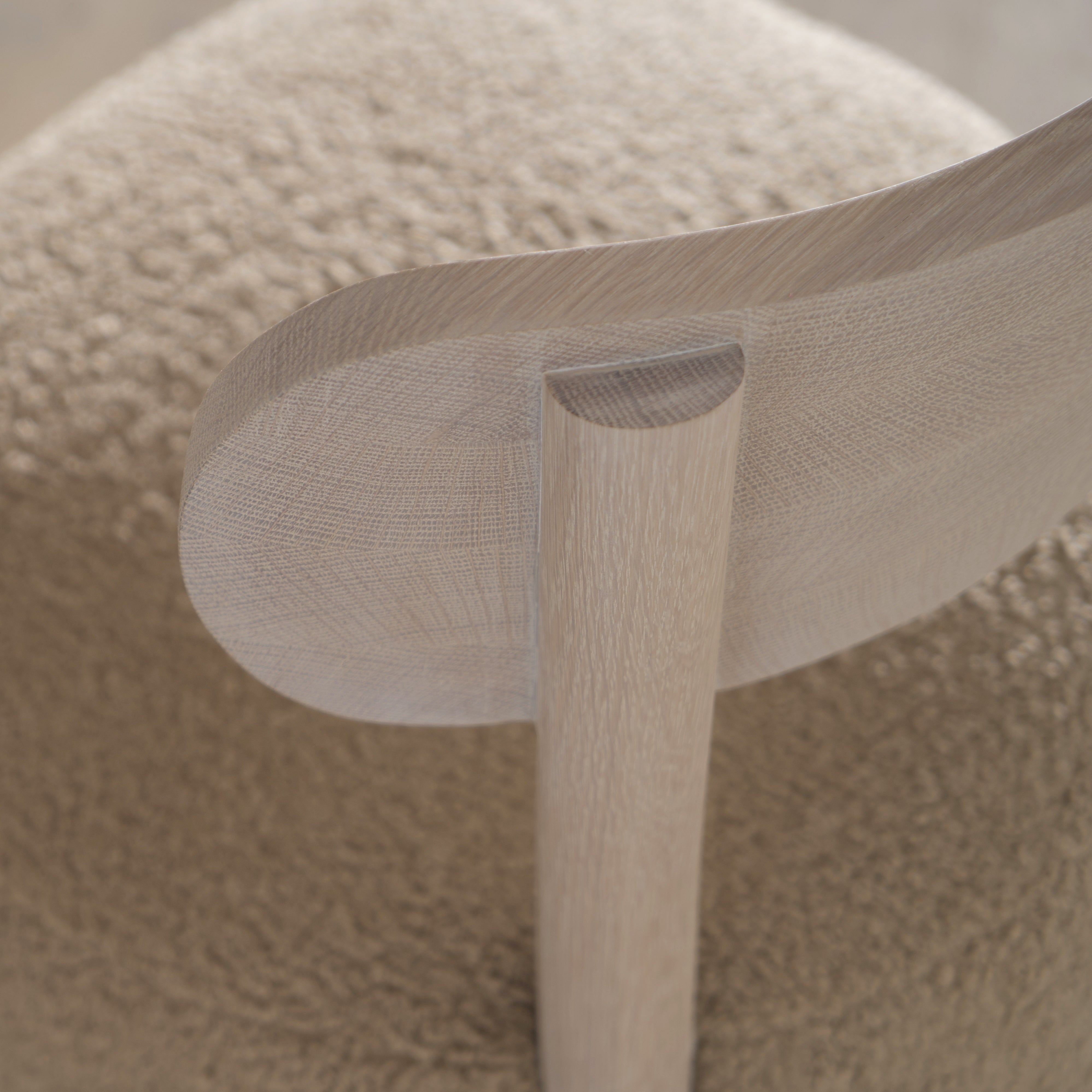 As Shown: in Sheepskin Toast. Oak finished in Nordic White Super White Double.