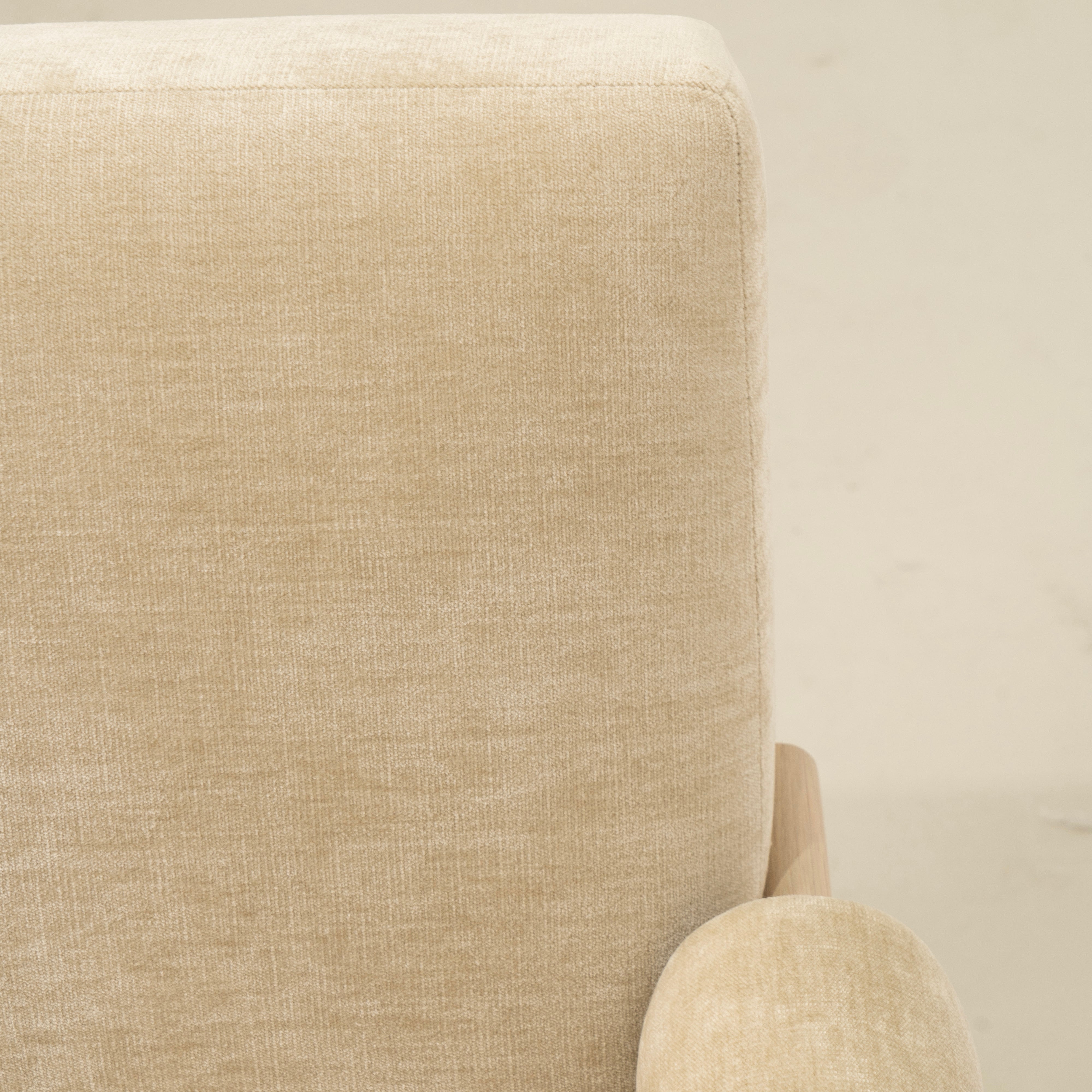 As Shown: in Canyon Sand, Oak finished in Mint White Natural.