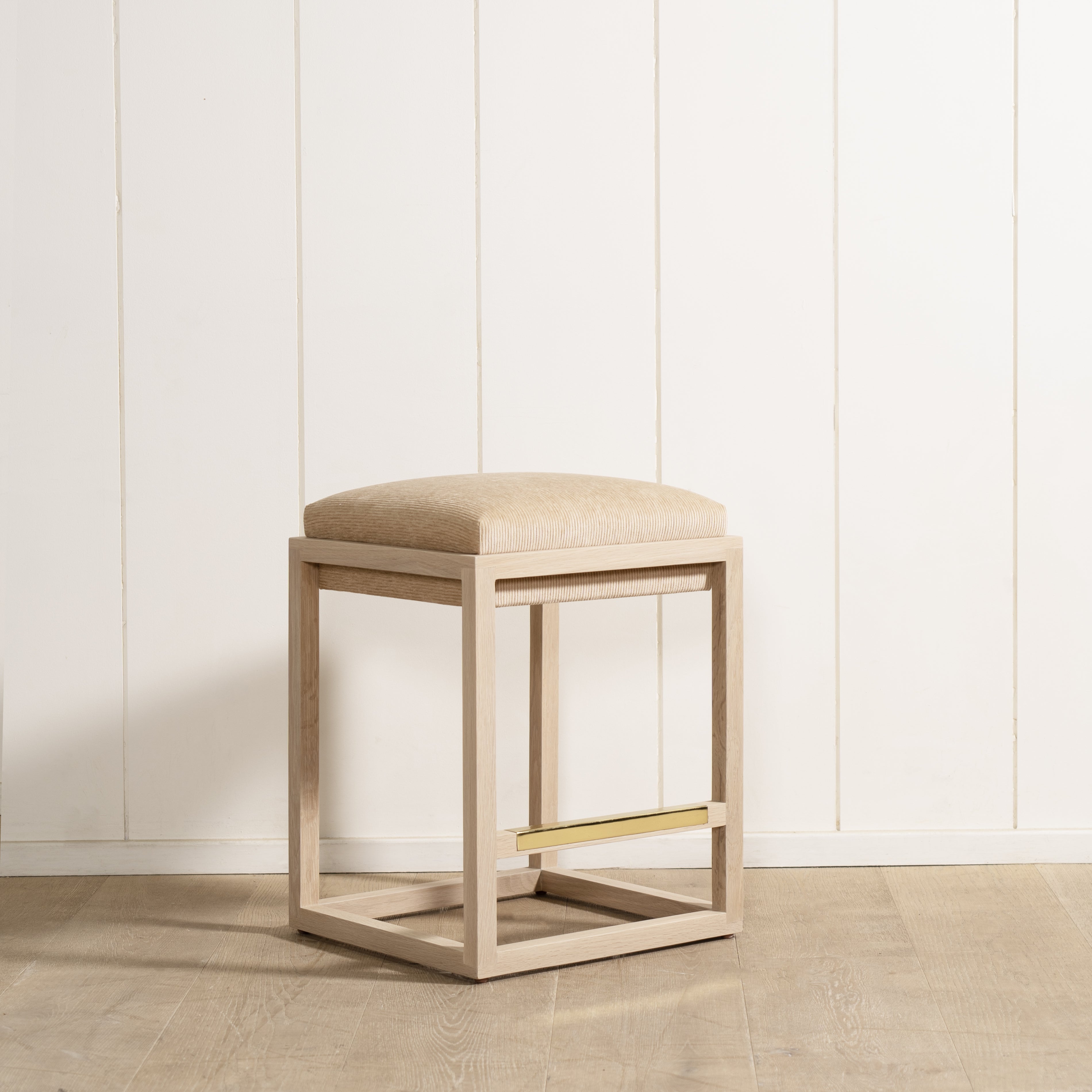 As Shown: in Mila Cashew, Mint White Natural finish.