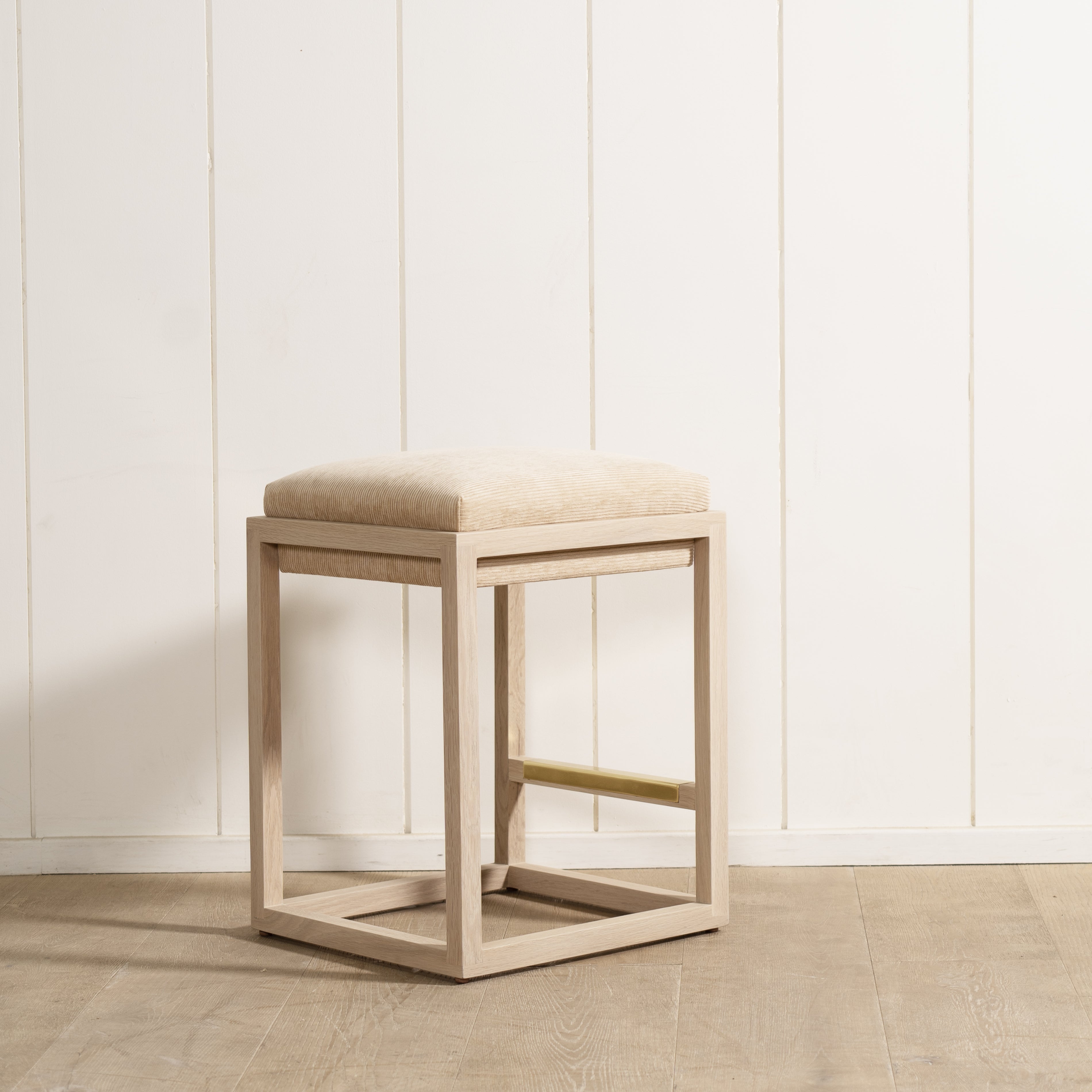 As Shown: in Mila Cashew, Mint White Natural finish.