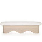 As Shown: in Sky Creme, oak finished in Mint White Natural.