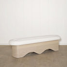 As Shown: in Sky Creme, oak finished in Mint White Natural.