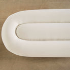 As Shown: in Sky Creme, oak finished in Mint White Natural.