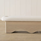 As Shown: in Sky Creme, oak finished in Mint White Natural.