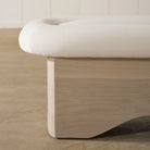 As Shown: in Sky Creme, oak finished in Mint White Natural.