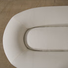 As Shown: in Sky Creme, oak finished in Mint White Natural.