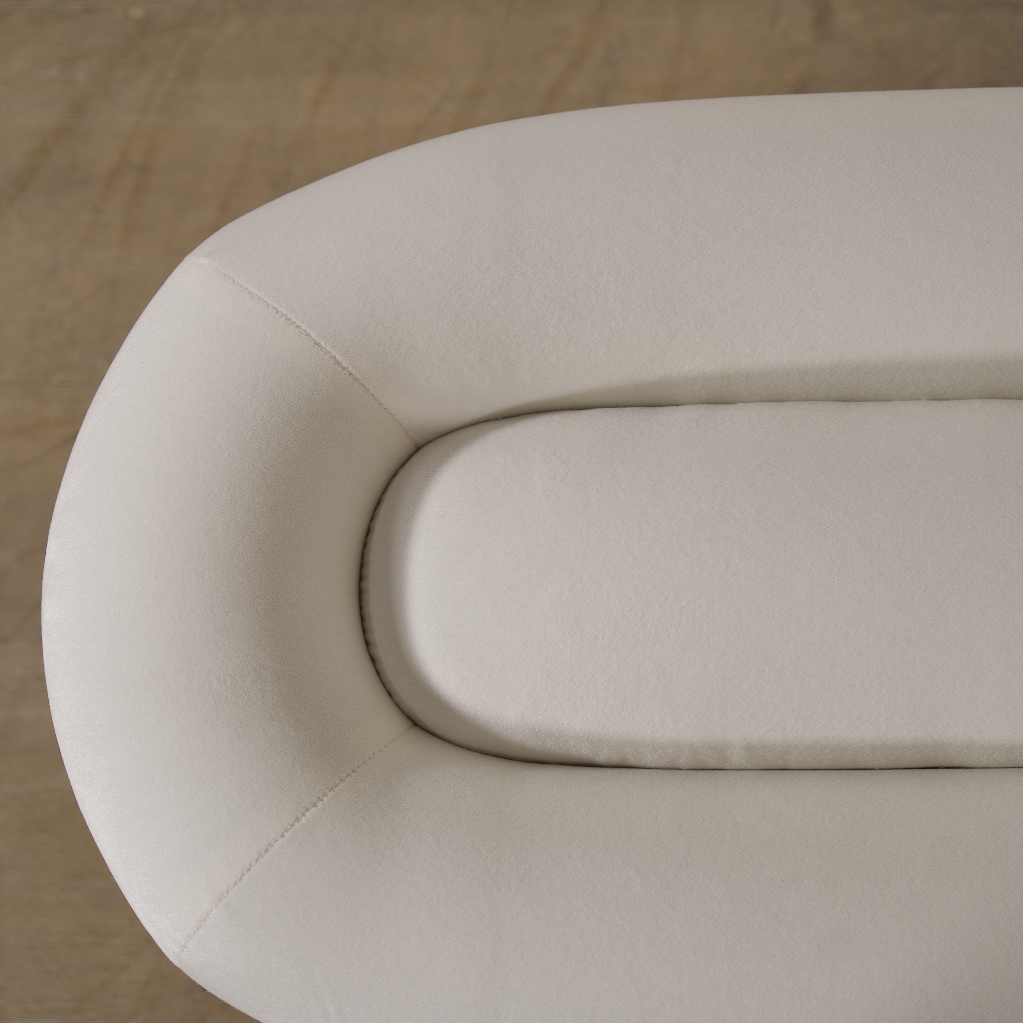 As Shown: in Sky Creme, oak finished in Mint White Natural.