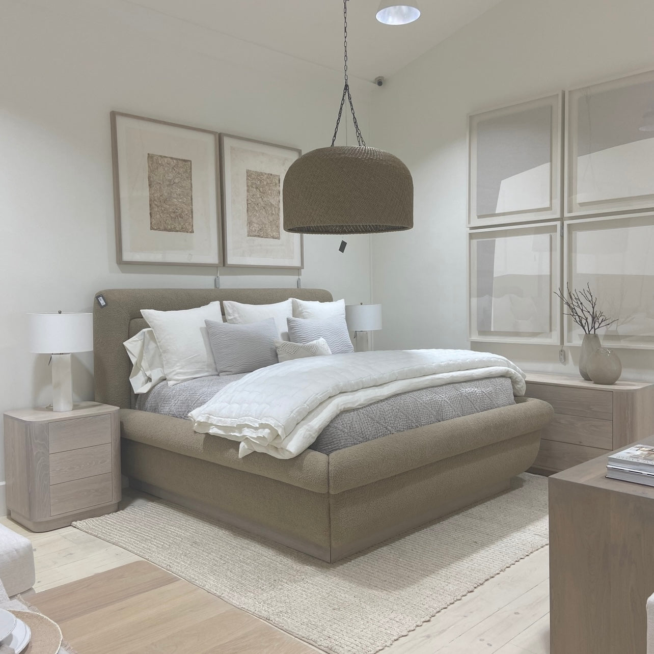 As Shown: in Bellamy Moss. Oak finished in Mint White Super White.