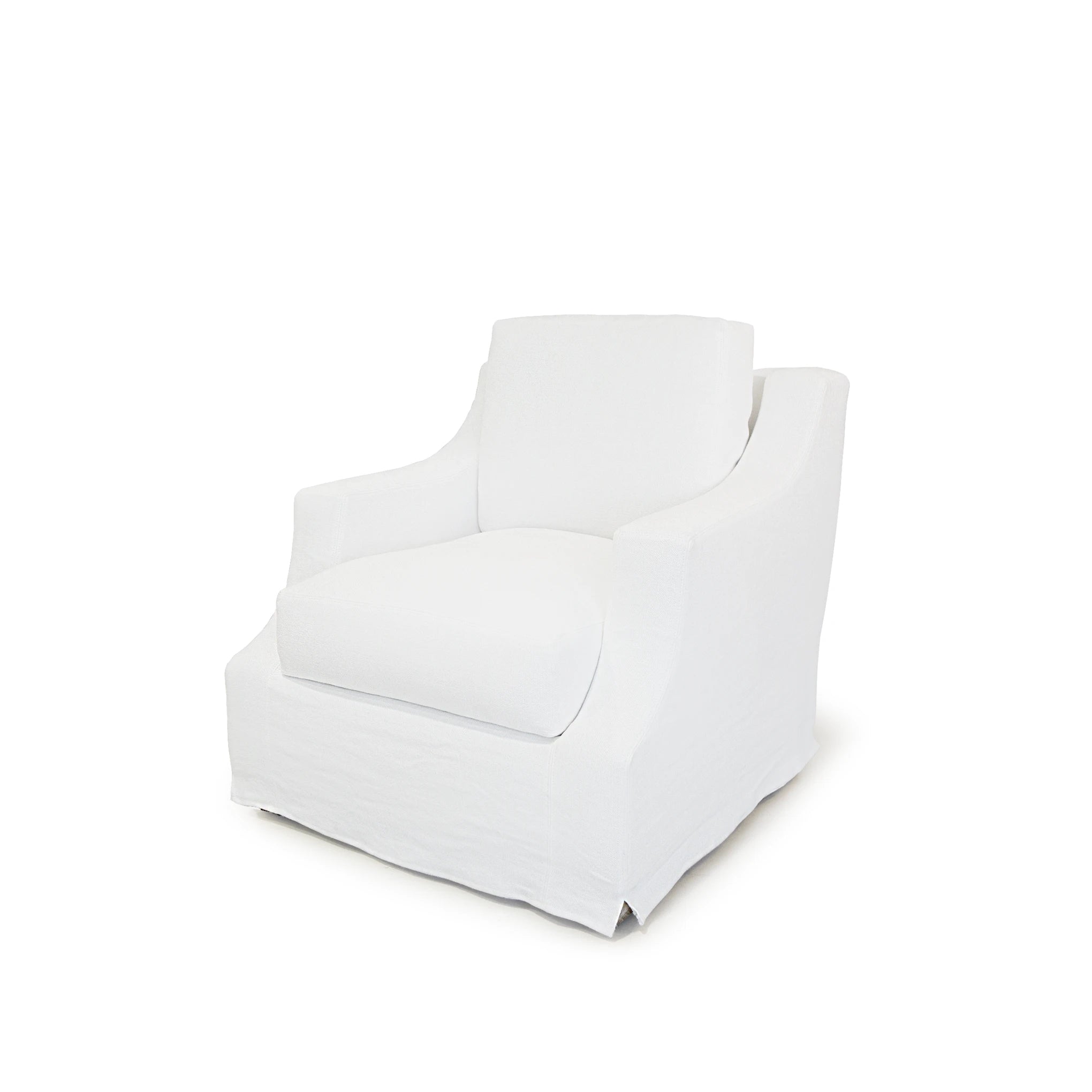 As Shown: Swivel, in Slipcovered Frame White fabric