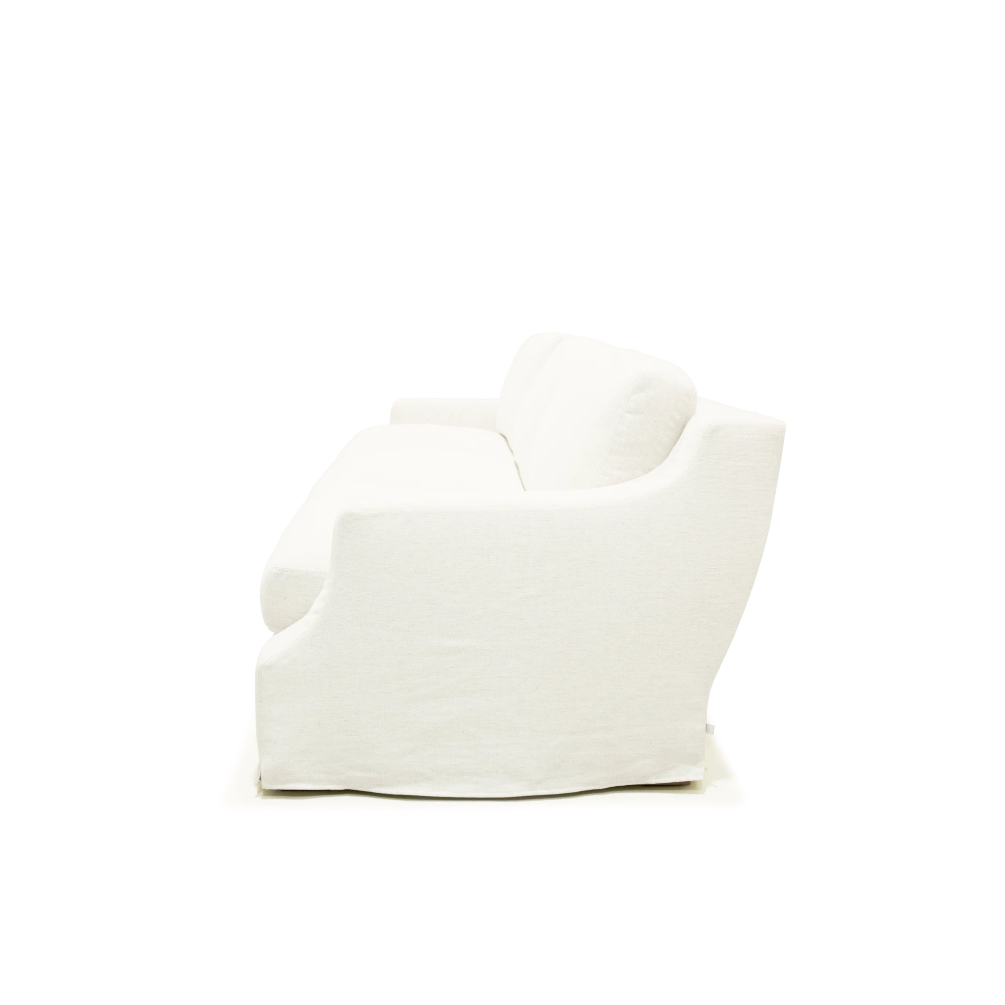 As Shown: in slipcovered Nomad Snow. And slipcovered Sheepskin Charcoal.