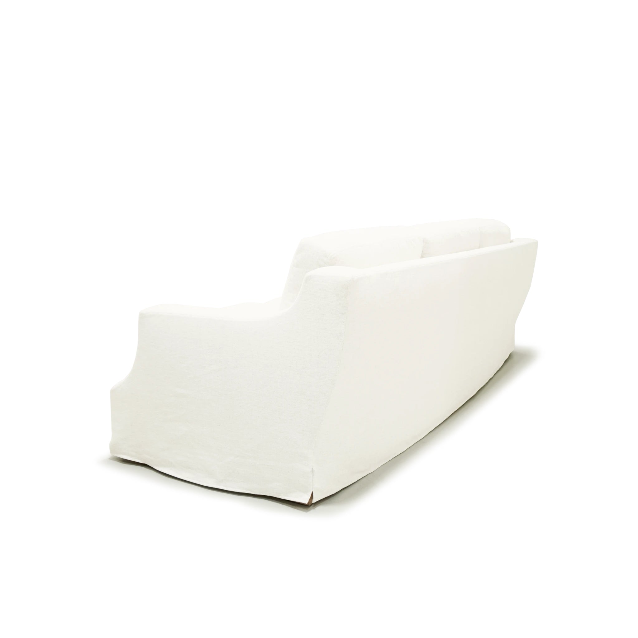 As Shown: in slipcovered Nomad Snow. And slipcovered Sheepskin Charcoal.