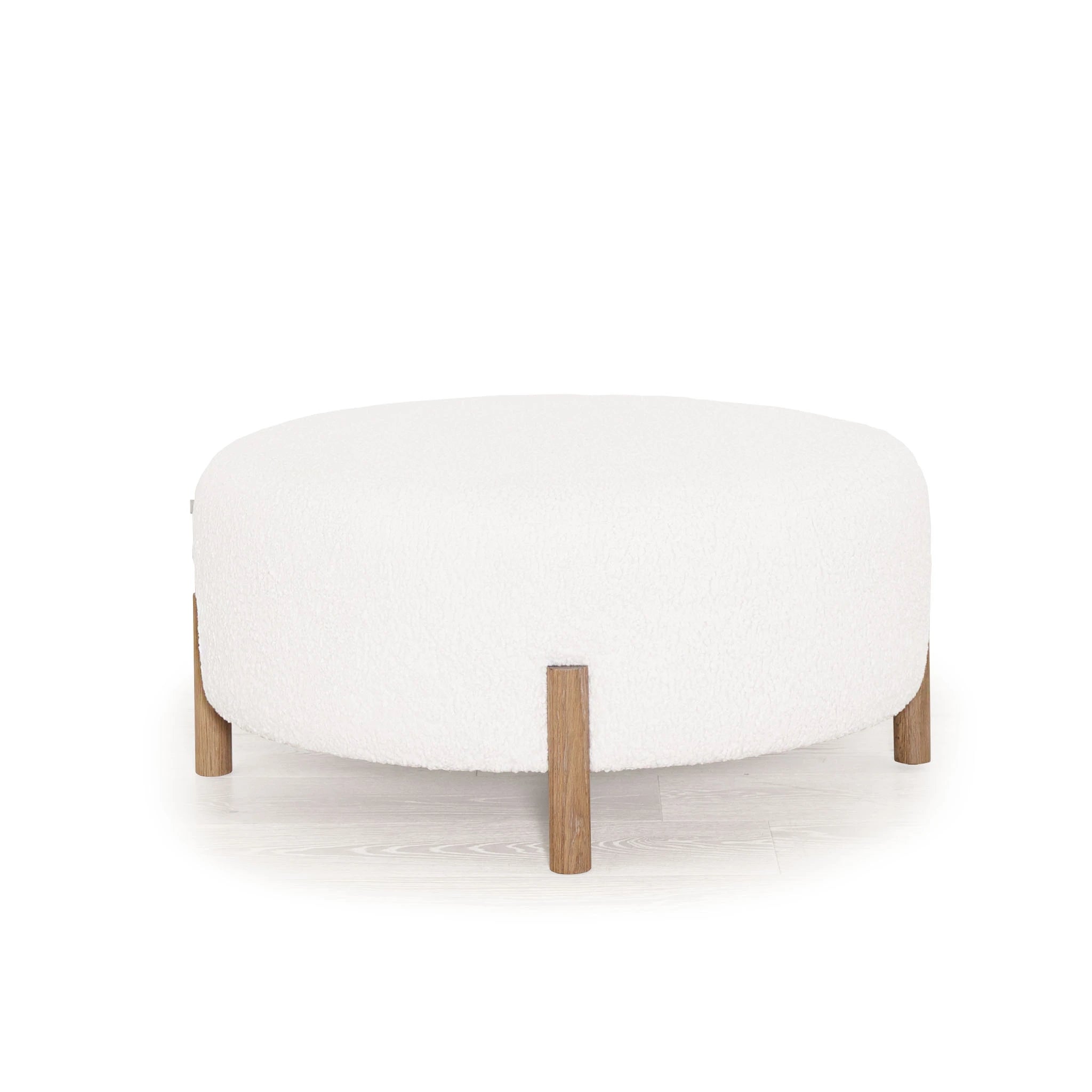 As Shown: in Ivory Shearling, oak finished in Mint White Super White