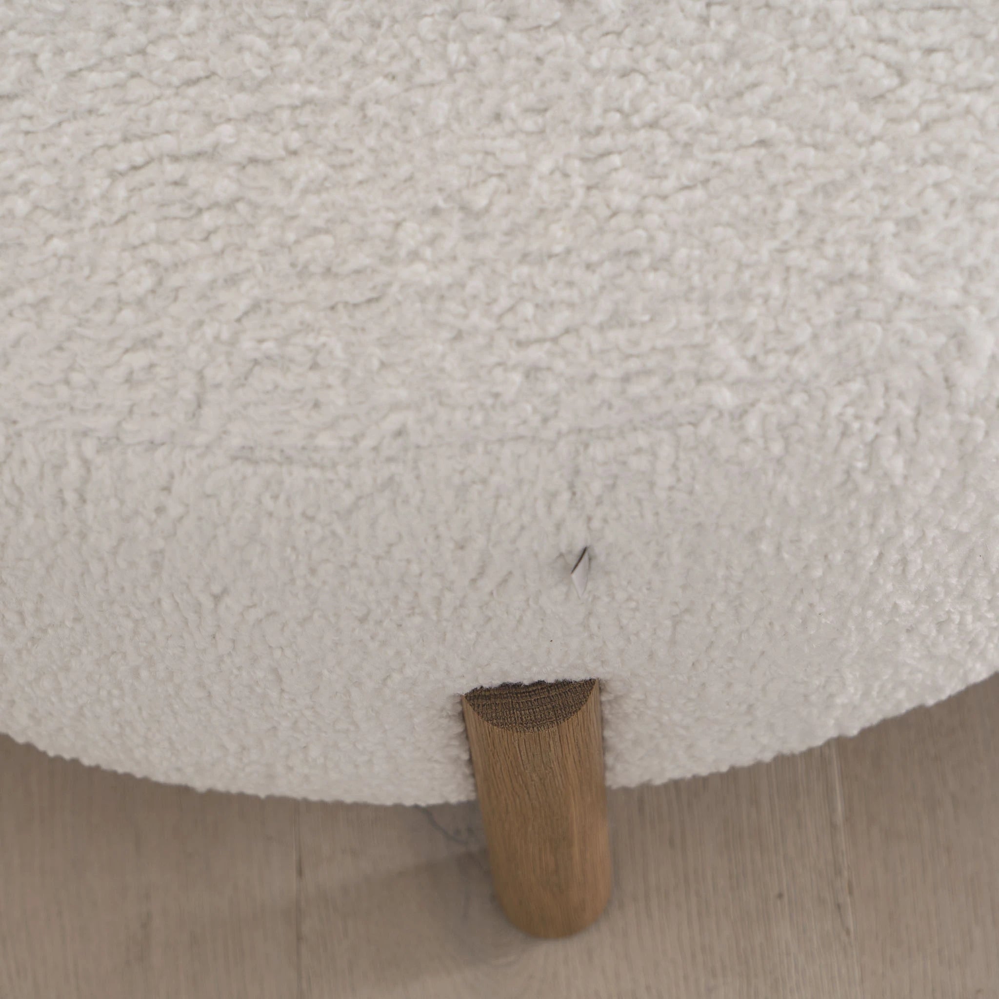 As Shown: in Ivory Shearling, oak finished in Mint White Super White
