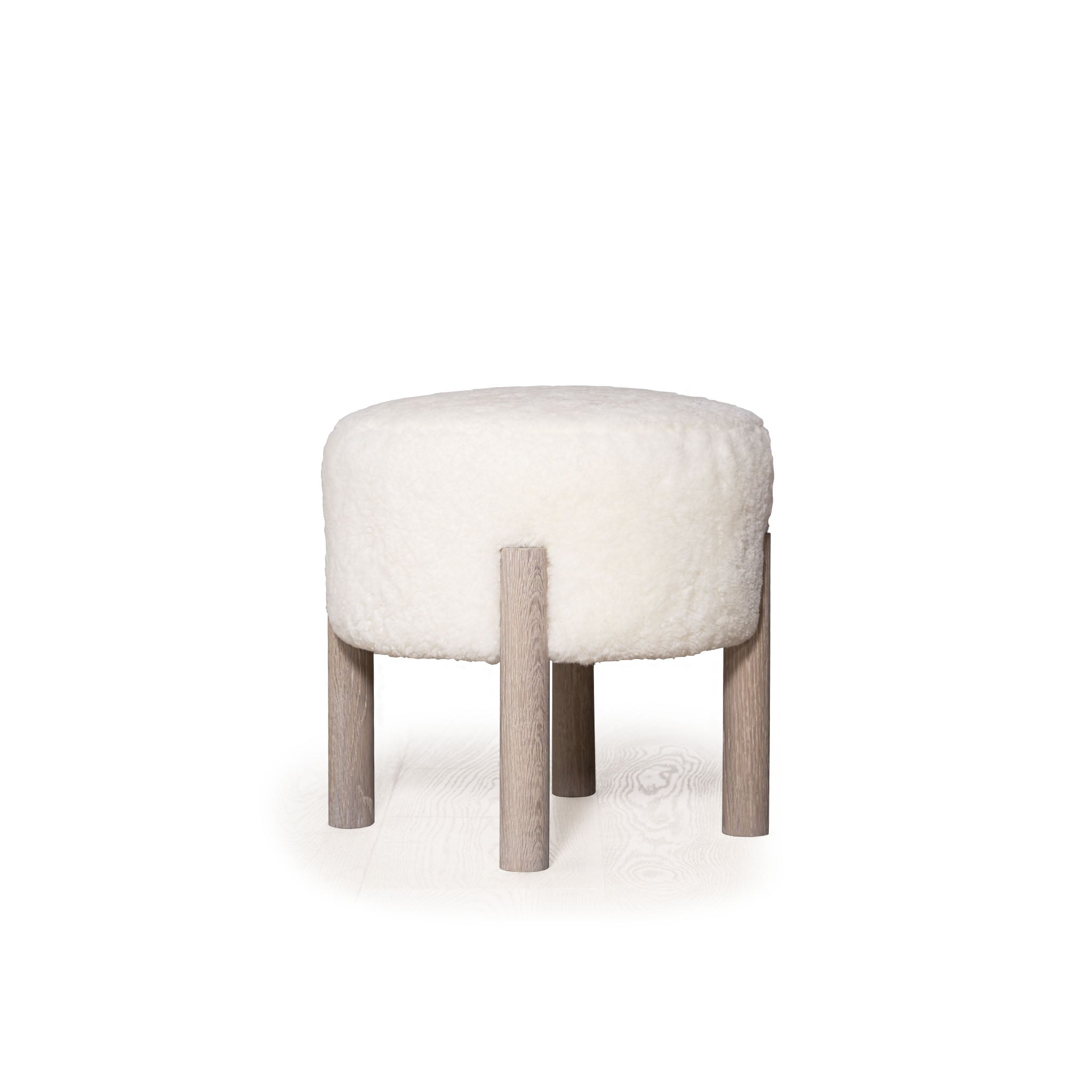 As Shown: in Ivory Shearling, oak finished in Mint White Super White