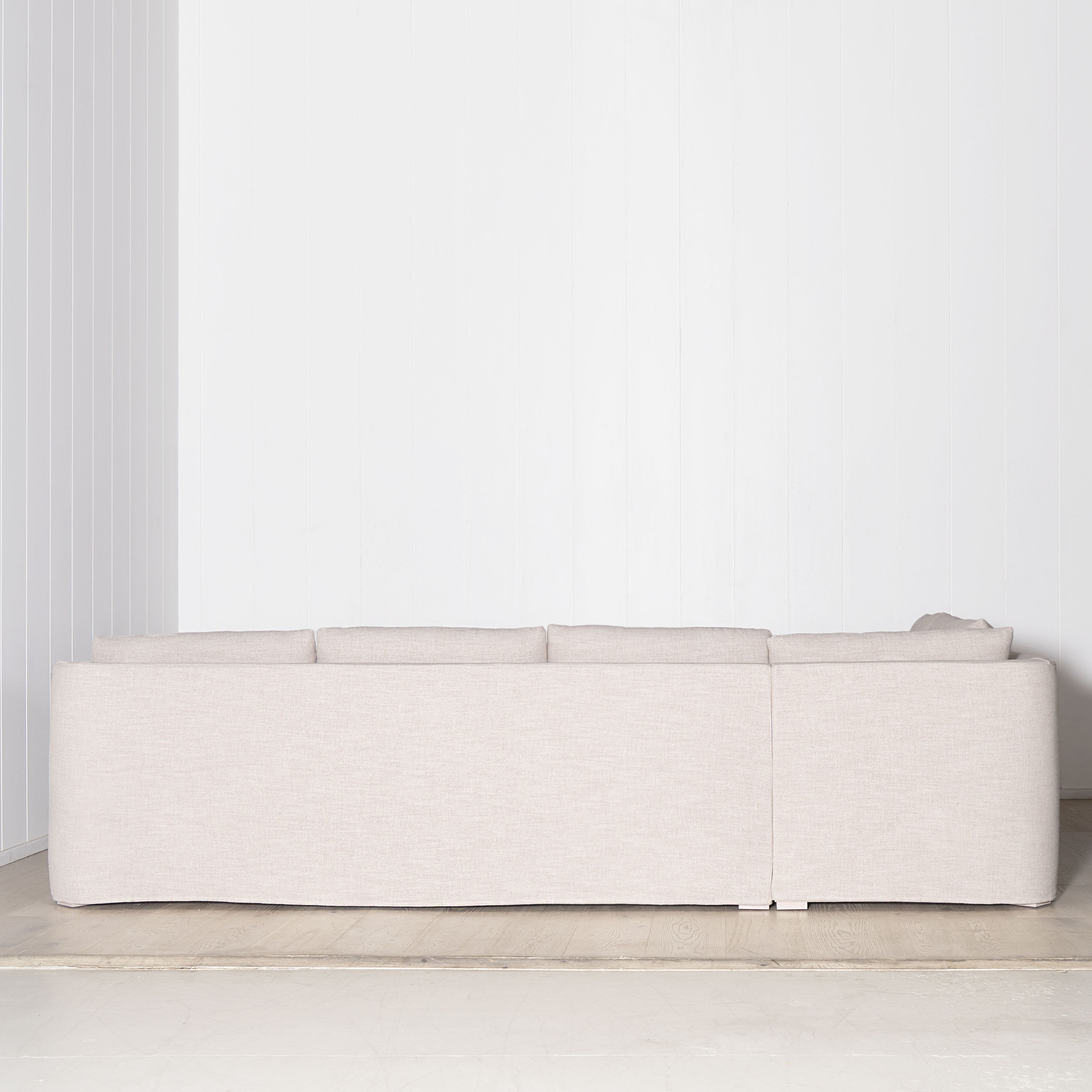 As Shown: in Belgian Rose, Oak legs finished in Nordic White Super White Double