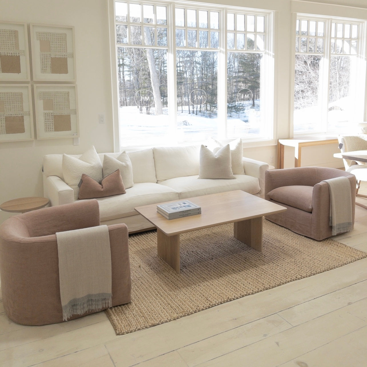 As Shown:Oak finished in Mint White Natural