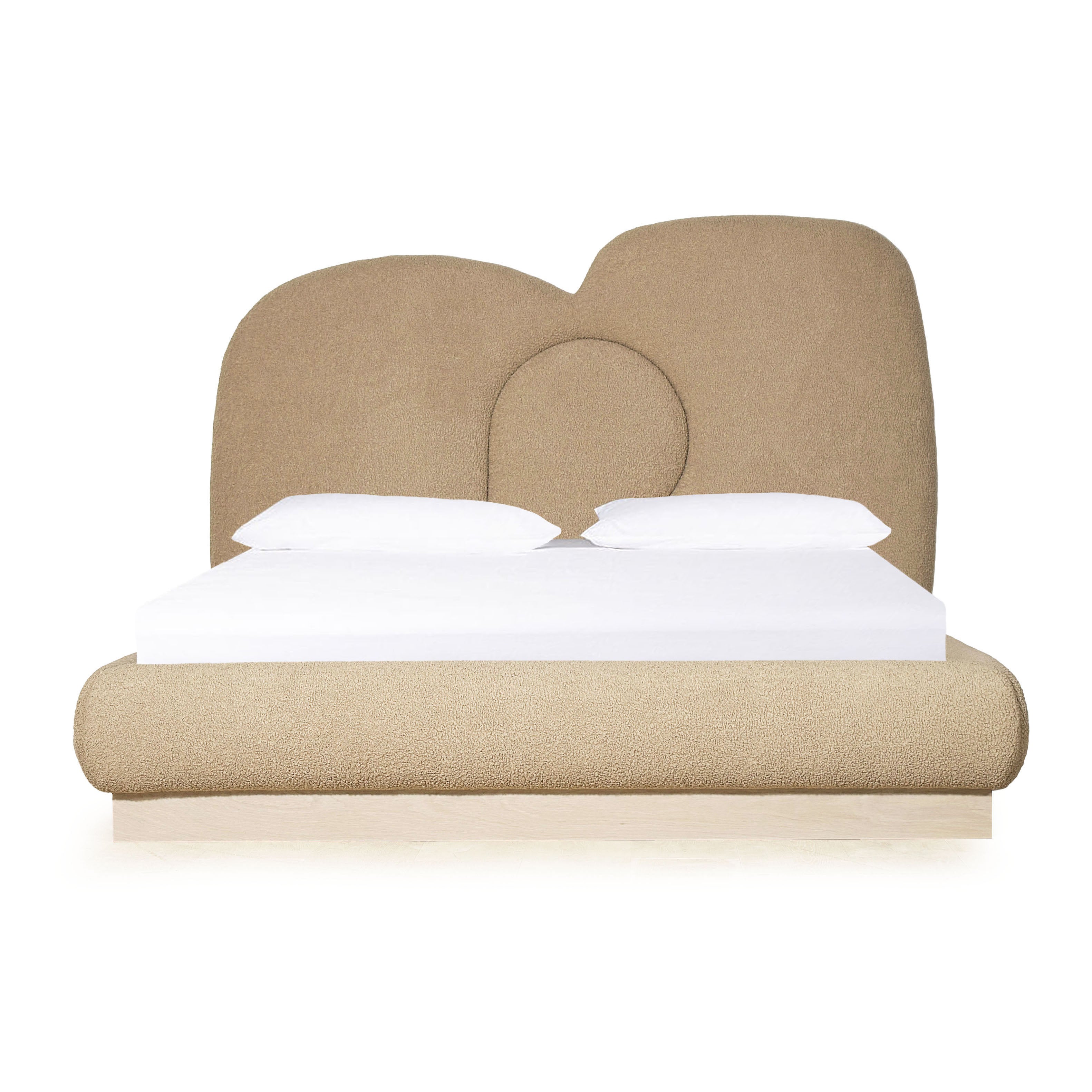 As Shown: in Sheepskin Toast. Oak finished in Mint White Natural.