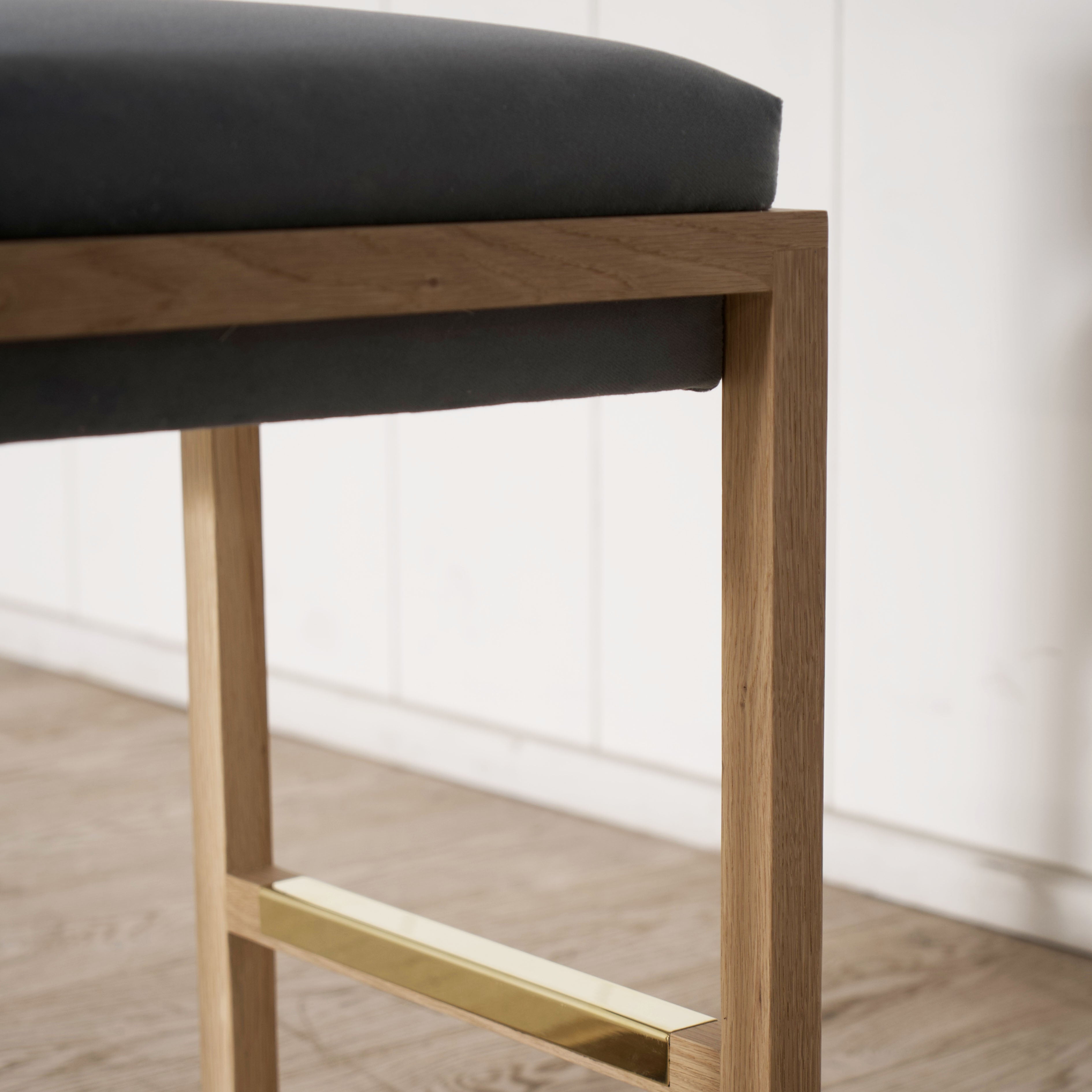 As Shown: Counter height: 18"W x 20"D x 33"H | Fabric: COM Sky Steel | Finish: Natural