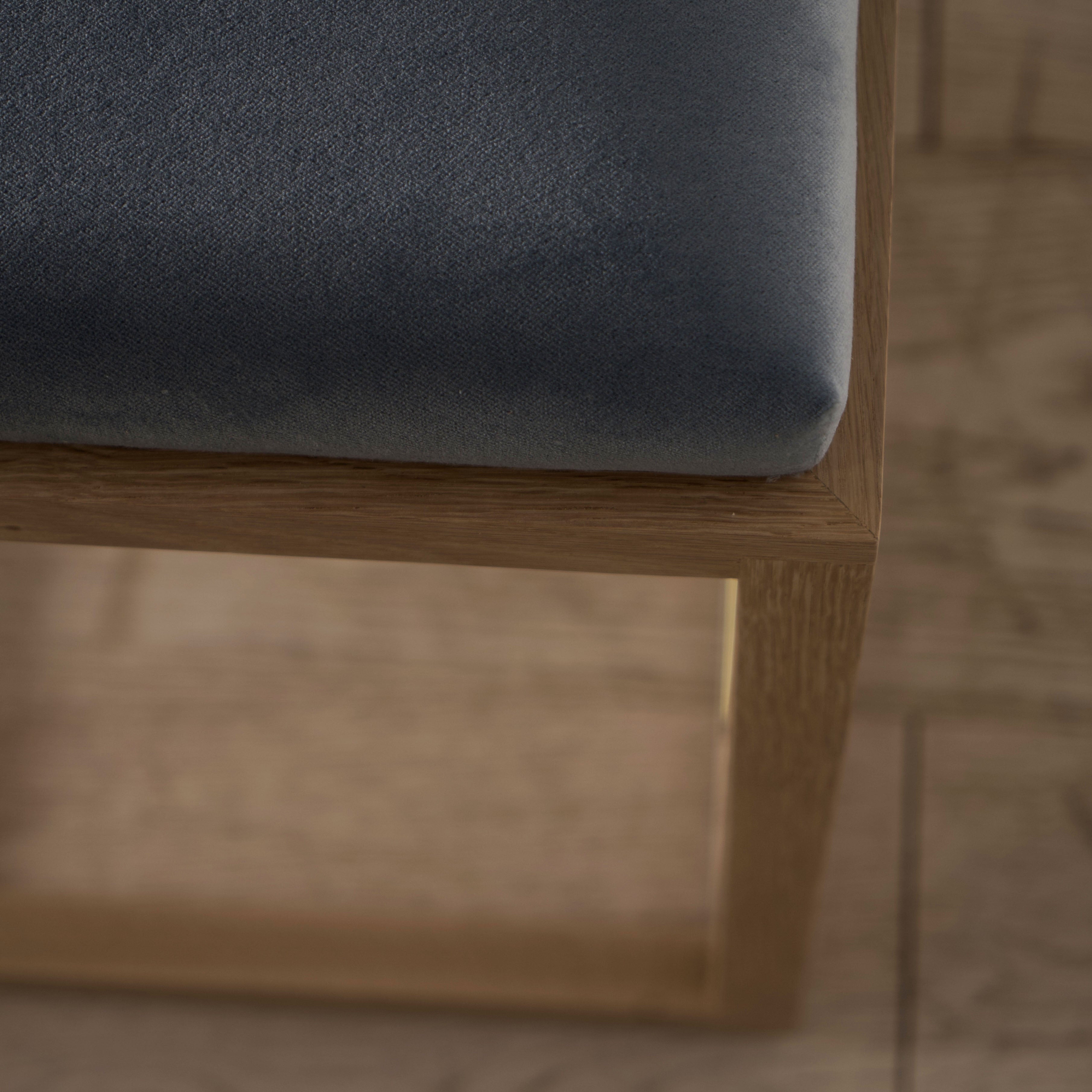 As Shown: Counter height: 18"W x 20"D x 33"H | Fabric: COM Sky Steel | Finish: Natural