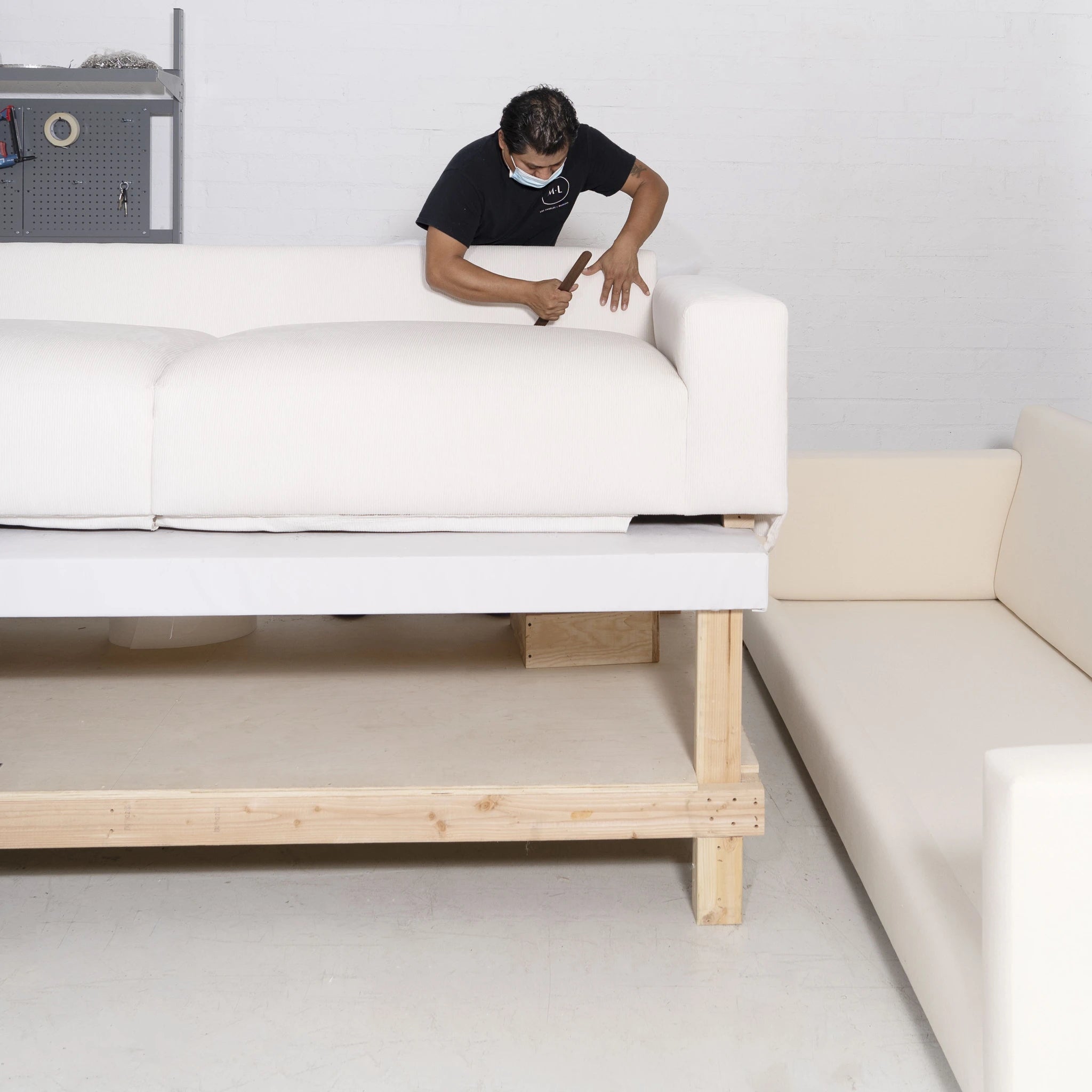 As Shown: in Appian Natural. Oak finished in Mint White Natural