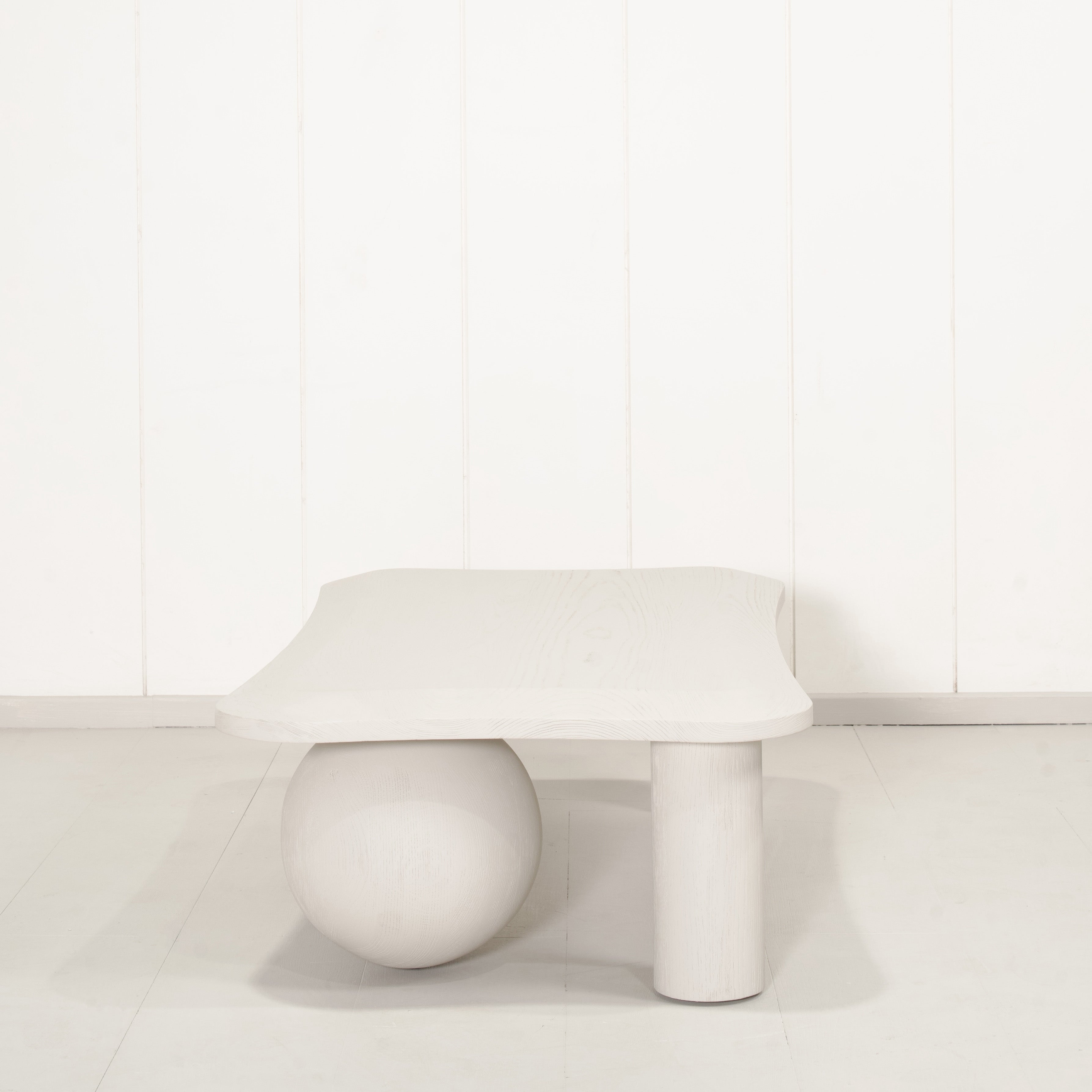 As Shown: in solid Ash wood wire brushed painted Revere Pewter