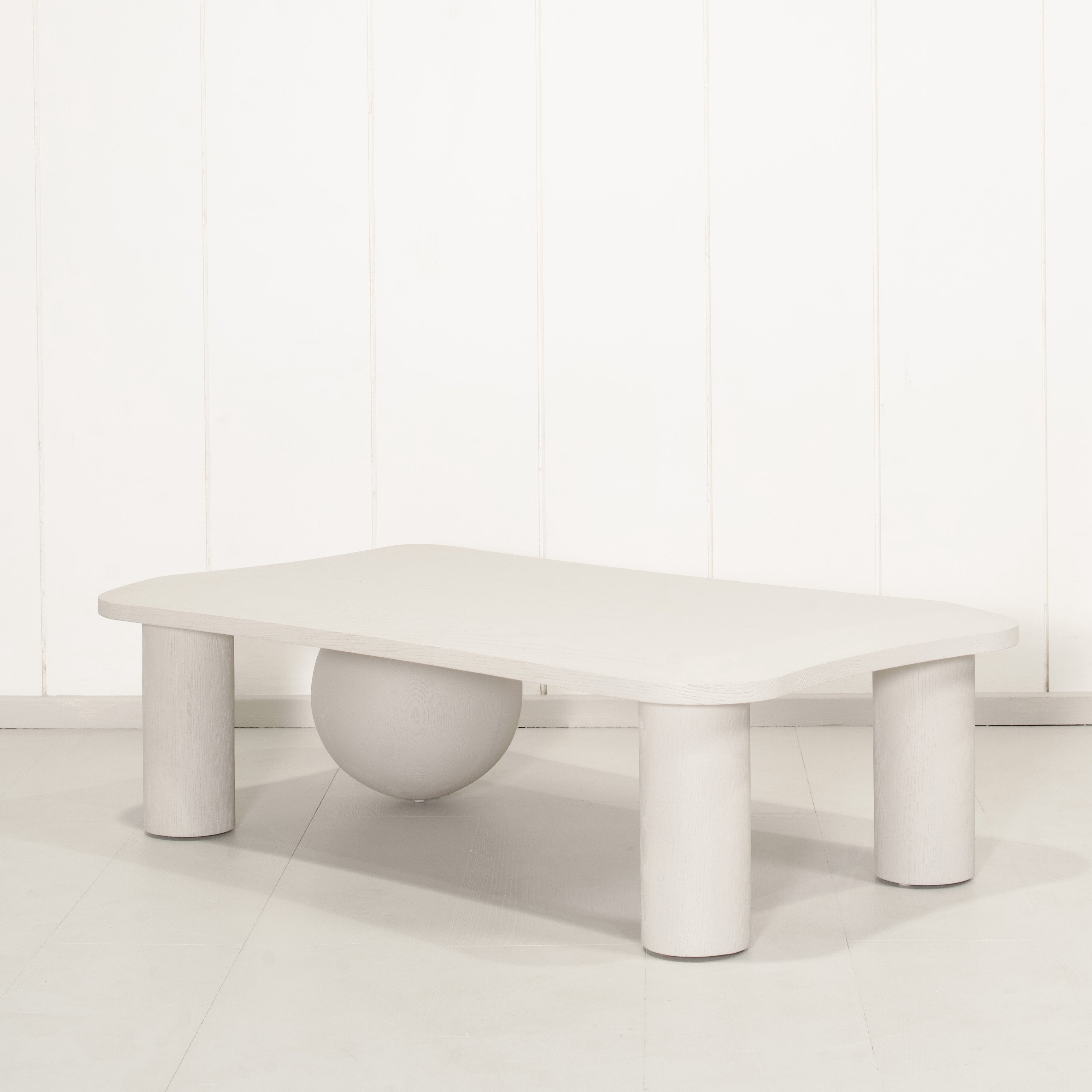 As Shown: in solid Ash wood wire brushed painted Revere Pewter