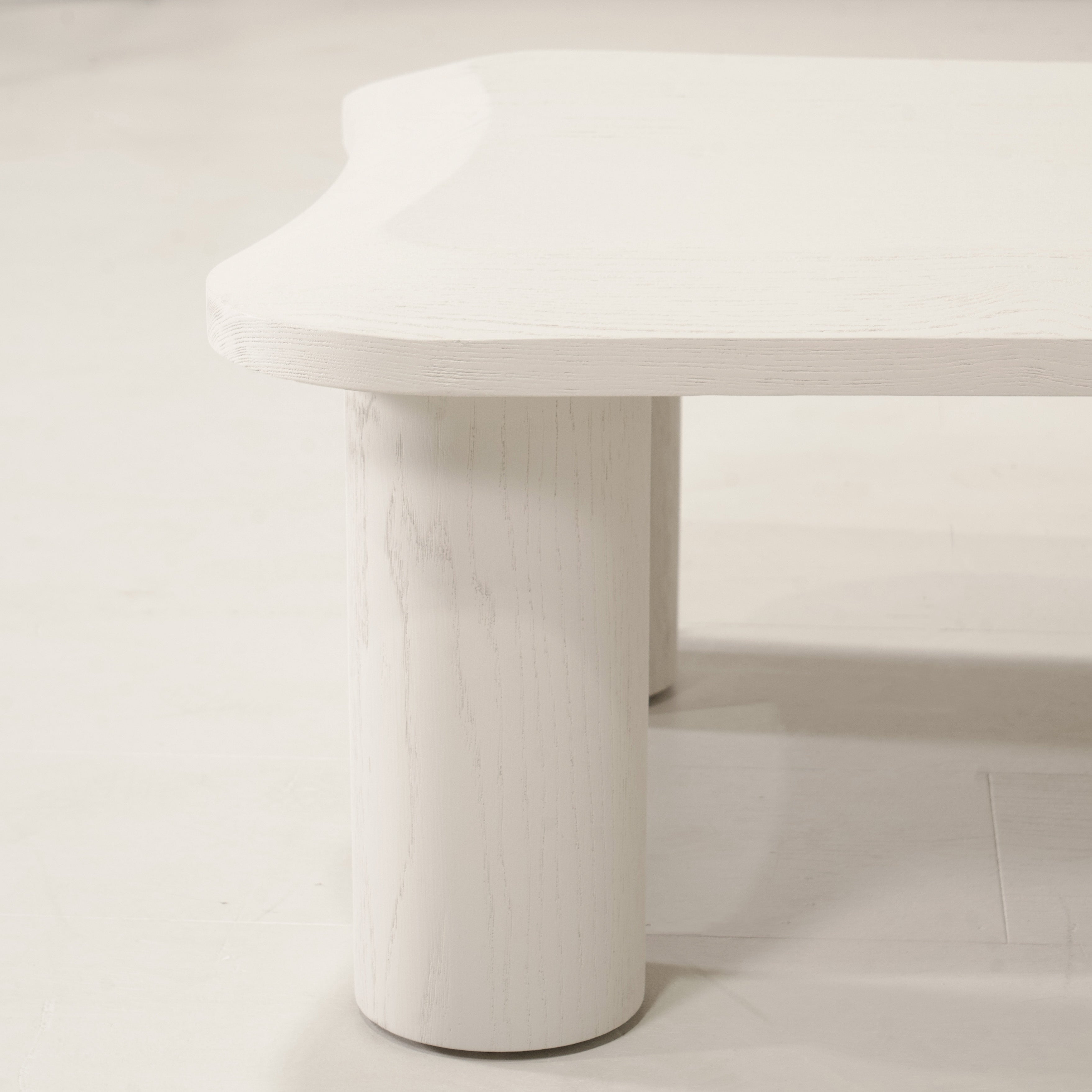 As Shown: in solid Ash wood wire brushed painted Revere Pewter