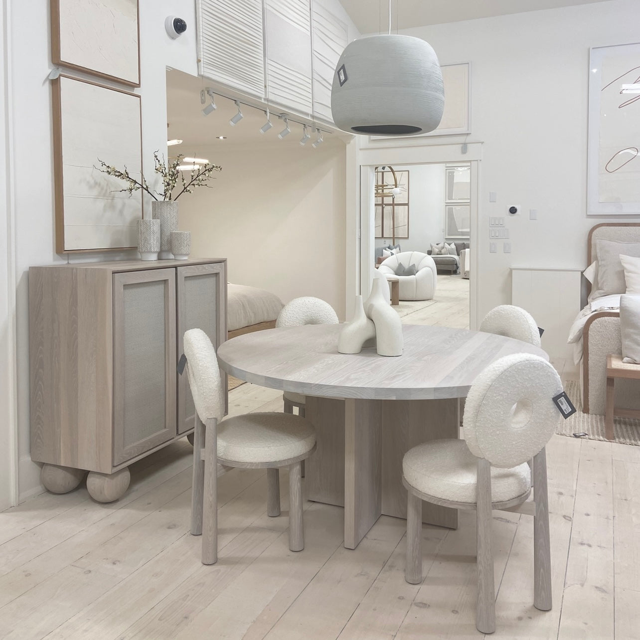 As Shown: in Mint White Super White with Gaspar painted cane.