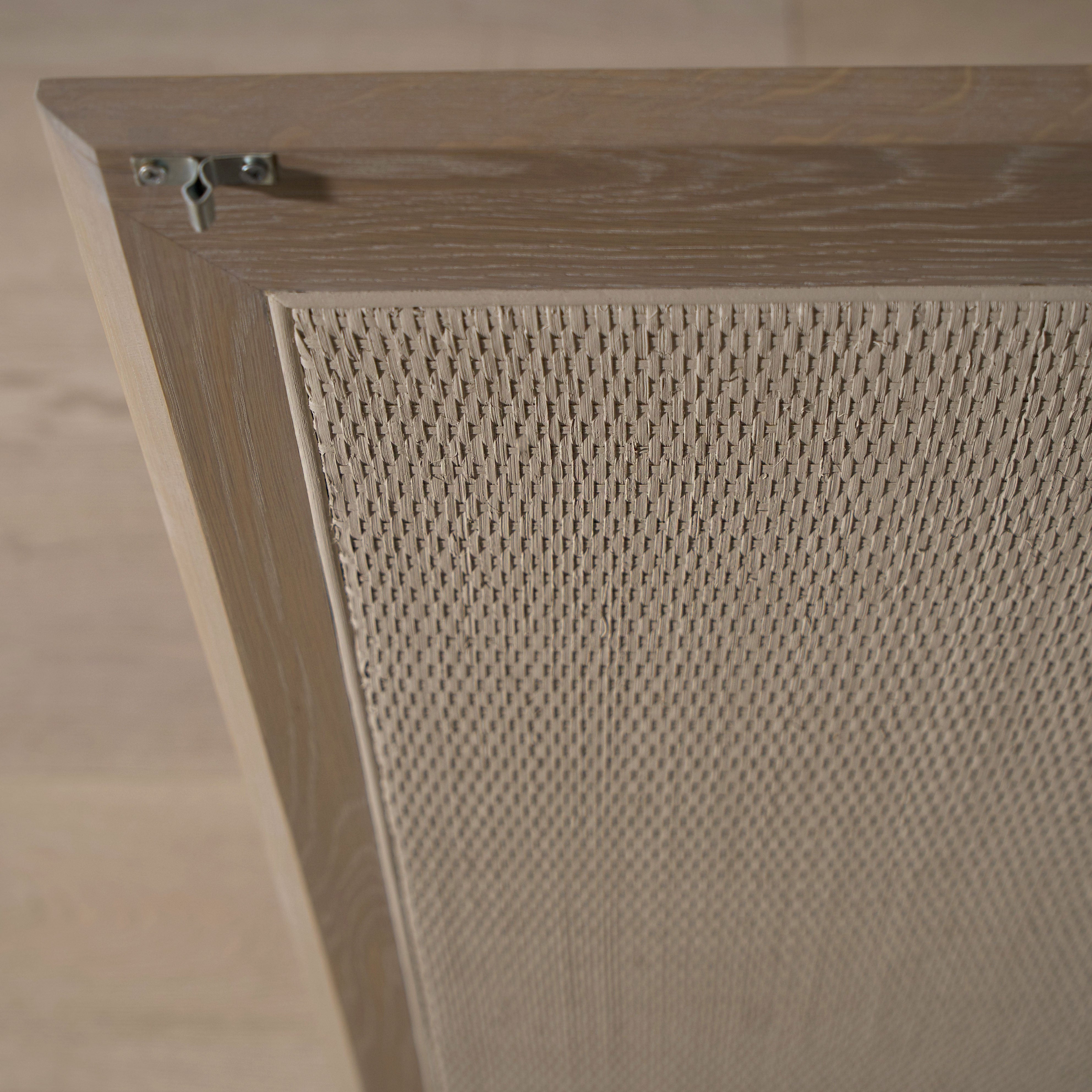 Muskoka Living Collection -Antique Beige (Discontinued Finish) Super White. Gaspar painted cane. Made to order at our LA Workshop.