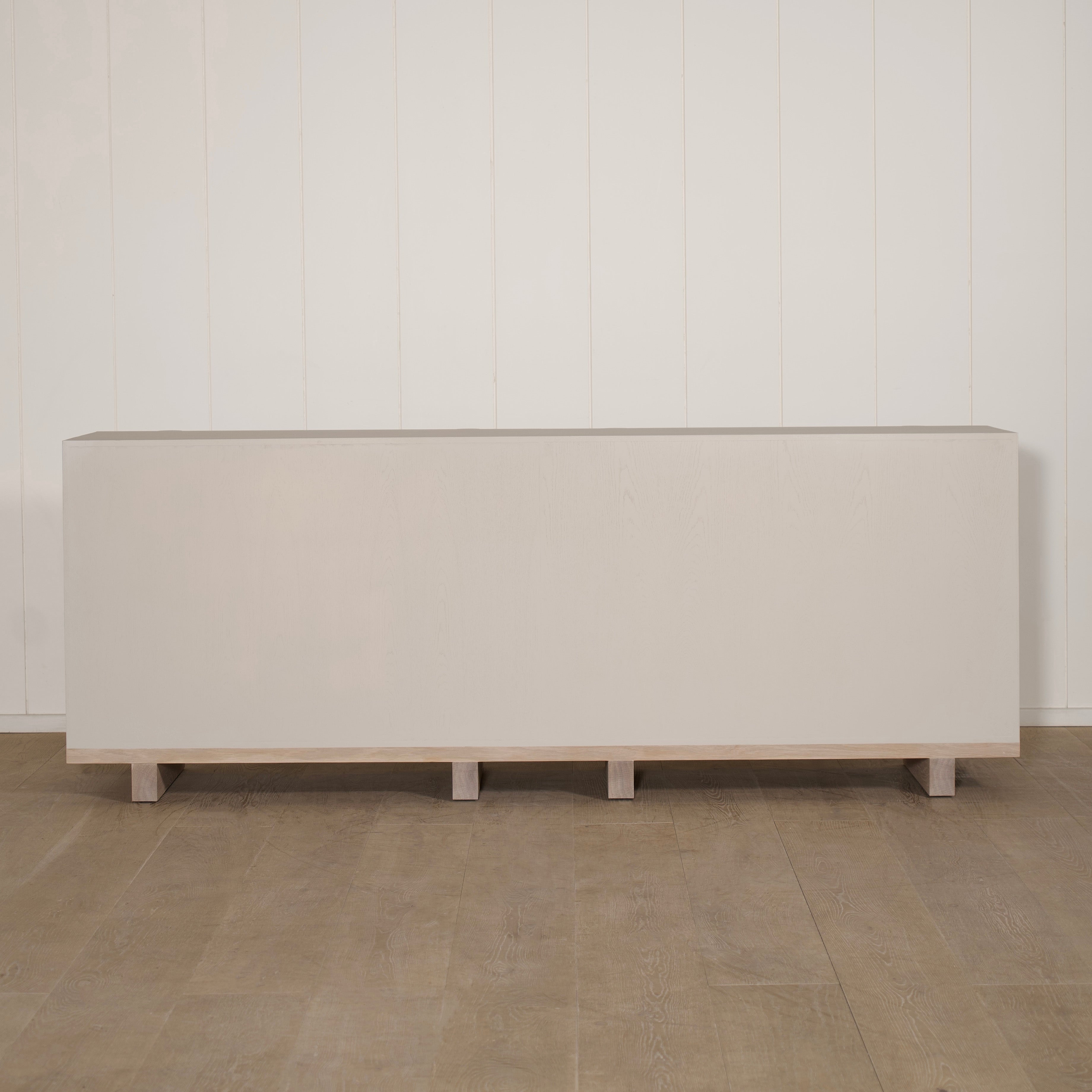 As Shown: Variant 1: (Body) Ash wire brushed in Revere Pewter, (Base) Oak stained in Sand