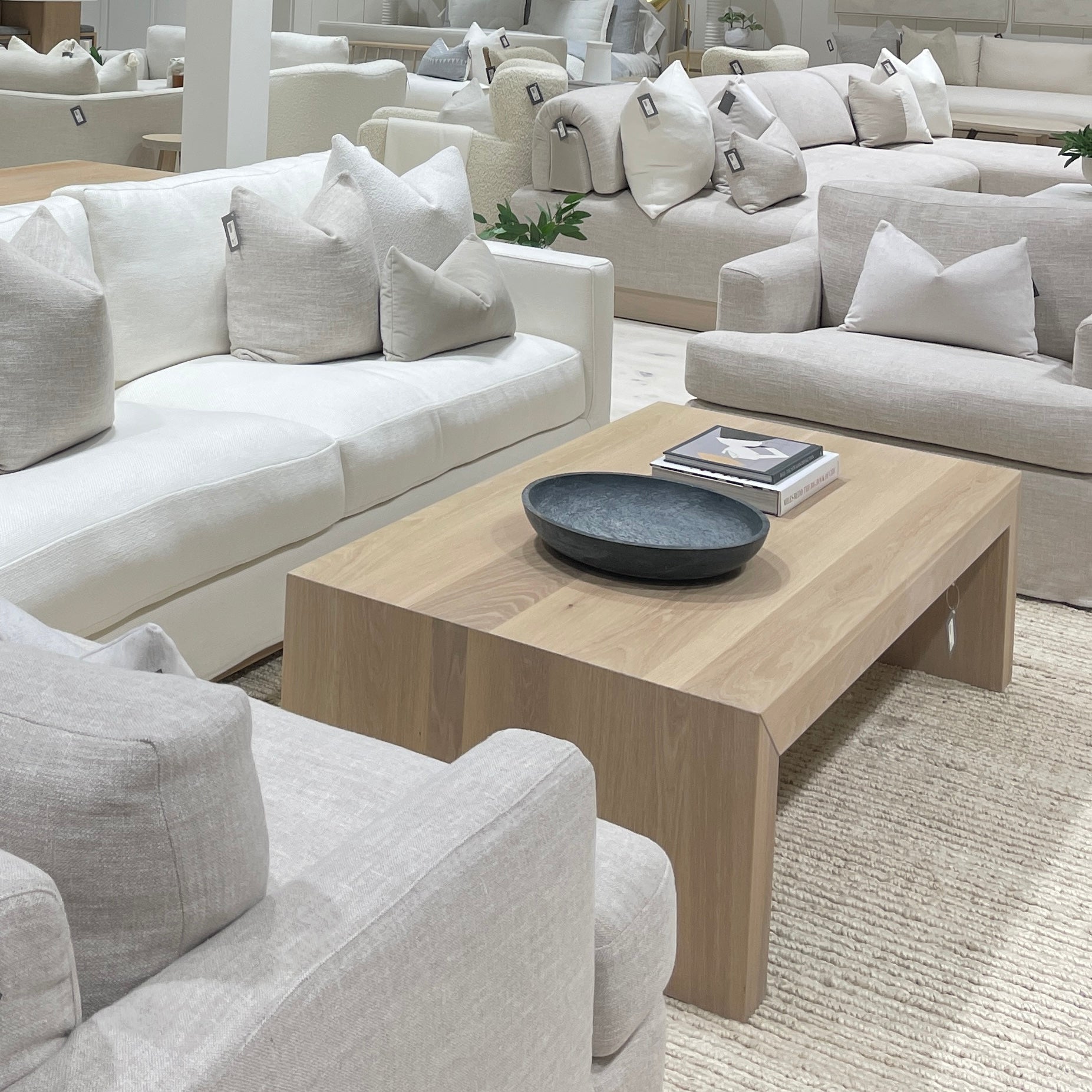 As Shown: in Large, Mint White Natural finish.