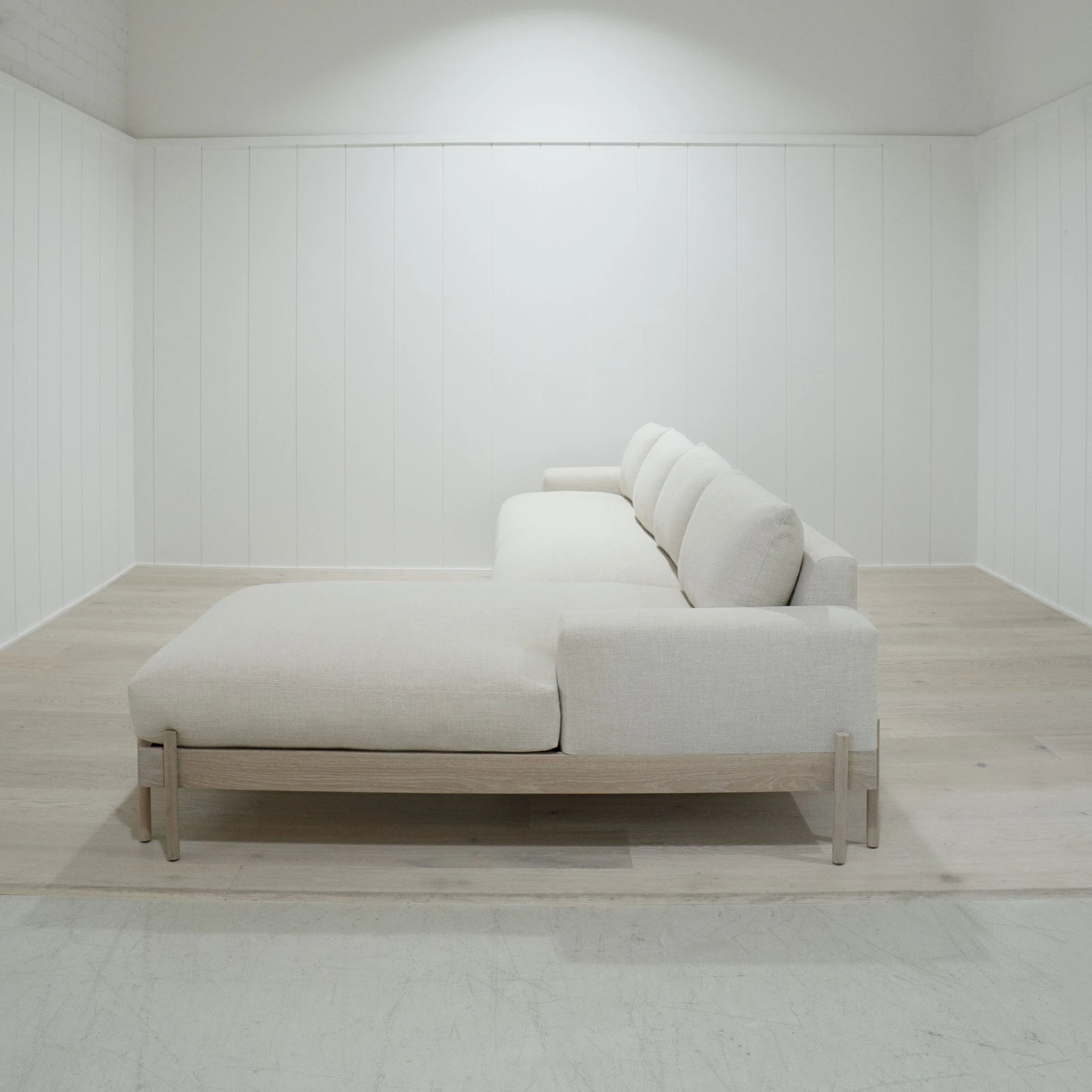 As Shown: (141" x 74") x 40"D x 33"H | Style: Upholstered | Fabric: Belgian Oatmeal | Finish: Shell