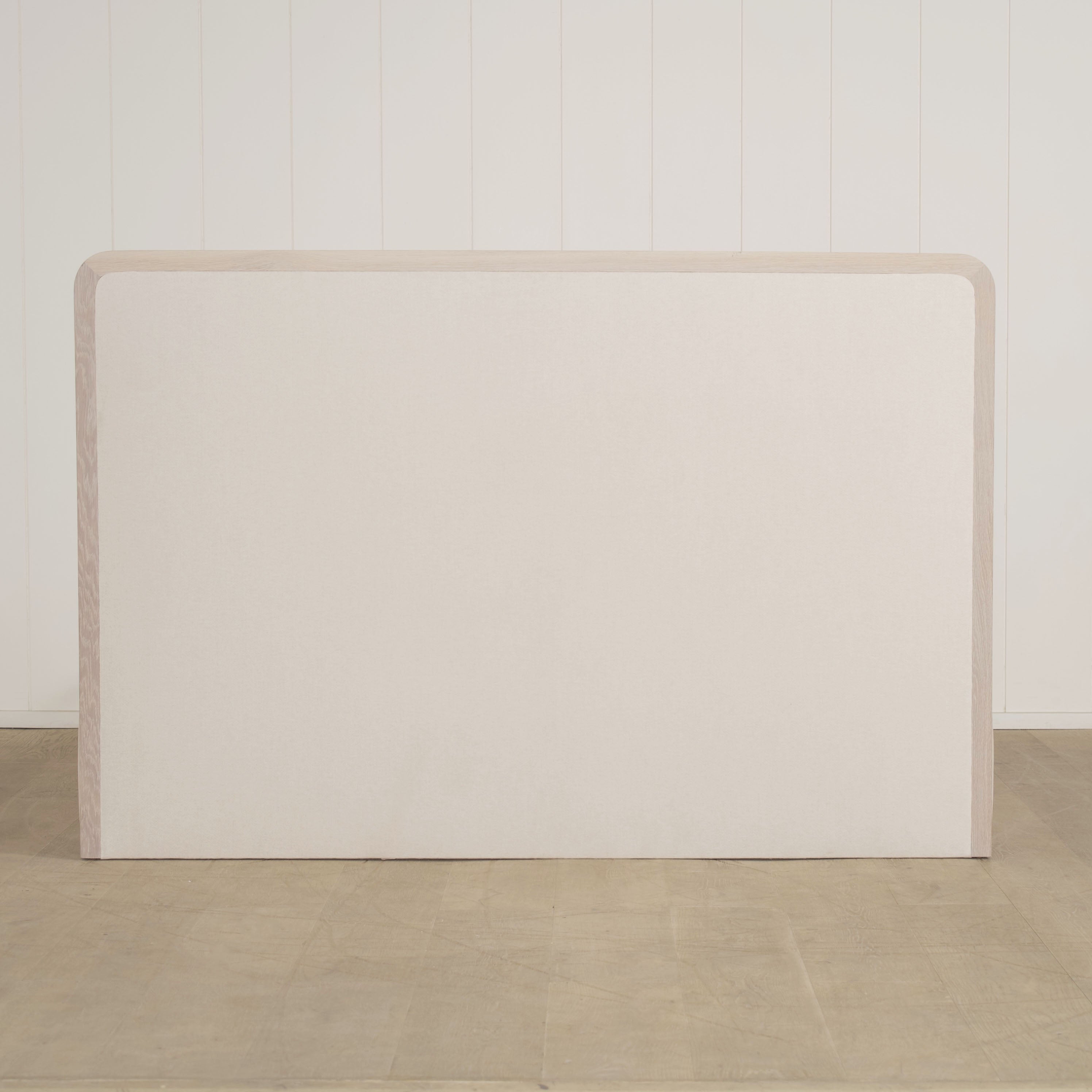 As Shown: in Parker Sand, oak finished in Mint White Super White.