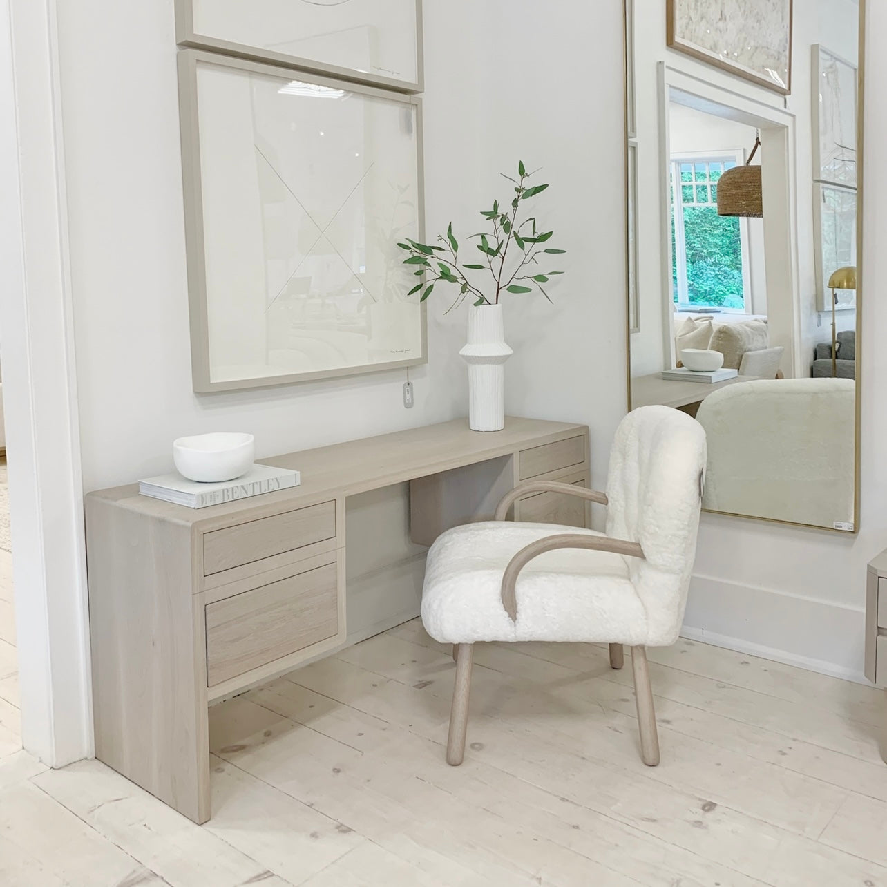 As Shown: in Mint White Natural finish