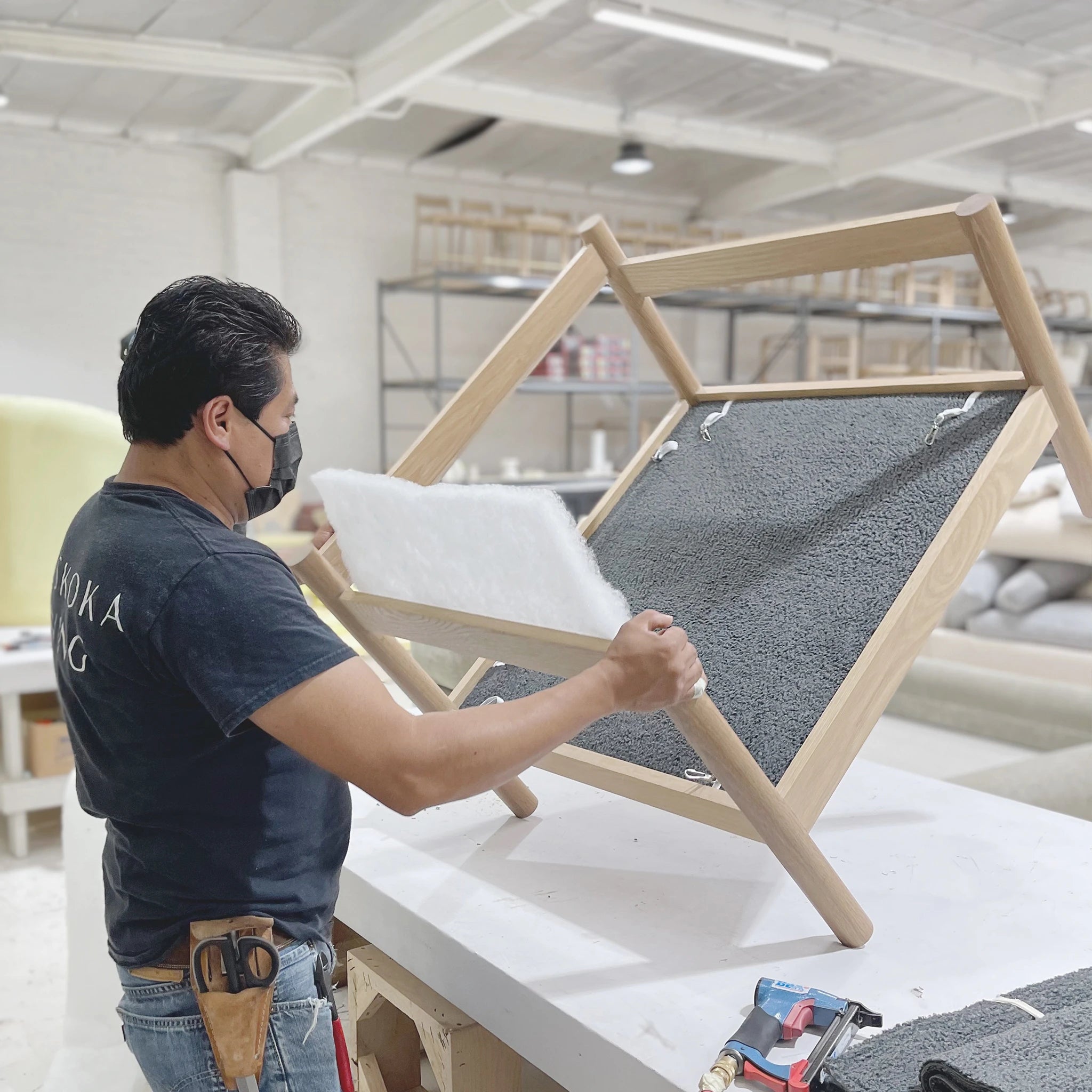 As Shown: in Sheepskin Charcoal, Beach White.