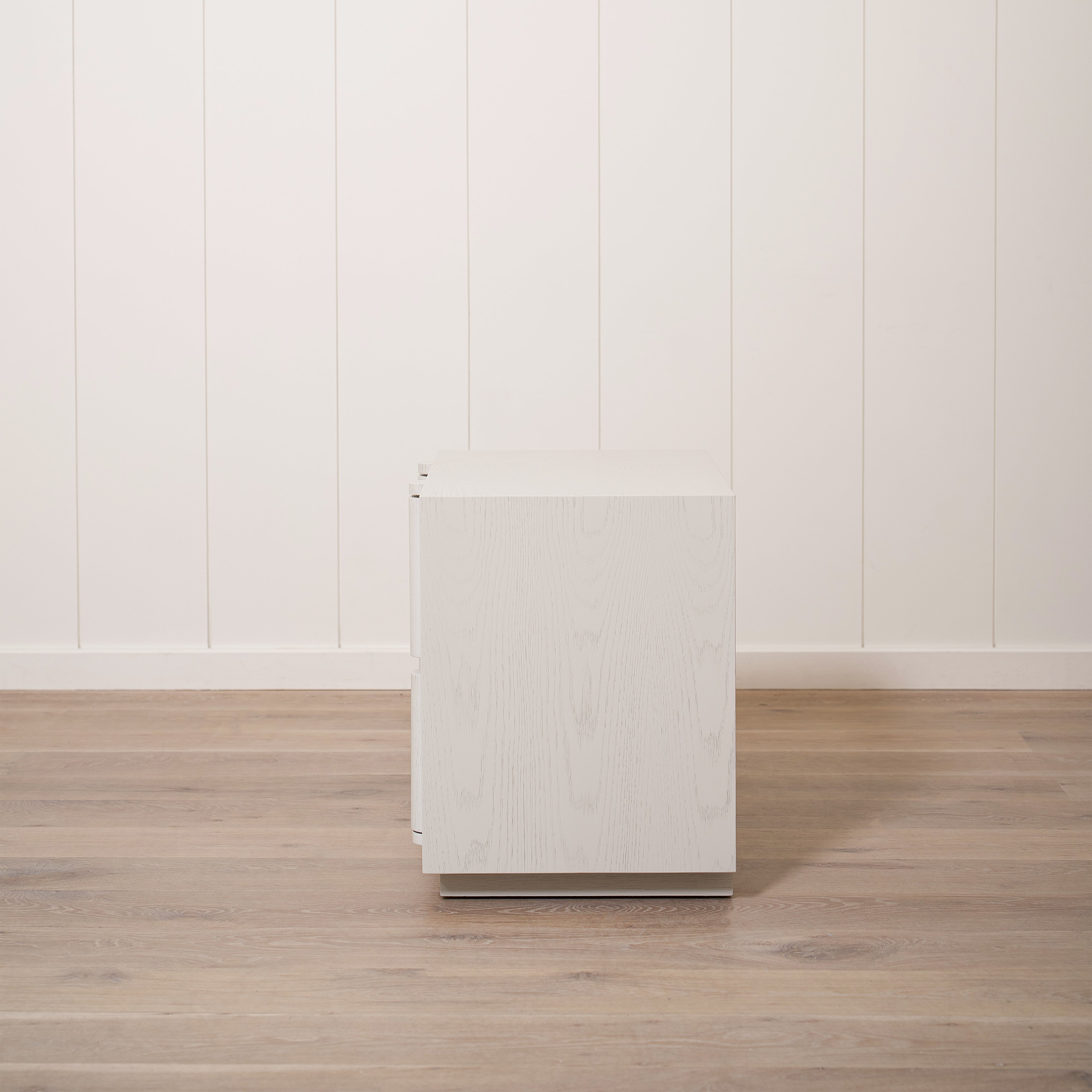 As Shown: 24"L x 20"D x 25"H | Material: Solid Ash | Finish: Wire Brushed Painted Revere Pewter