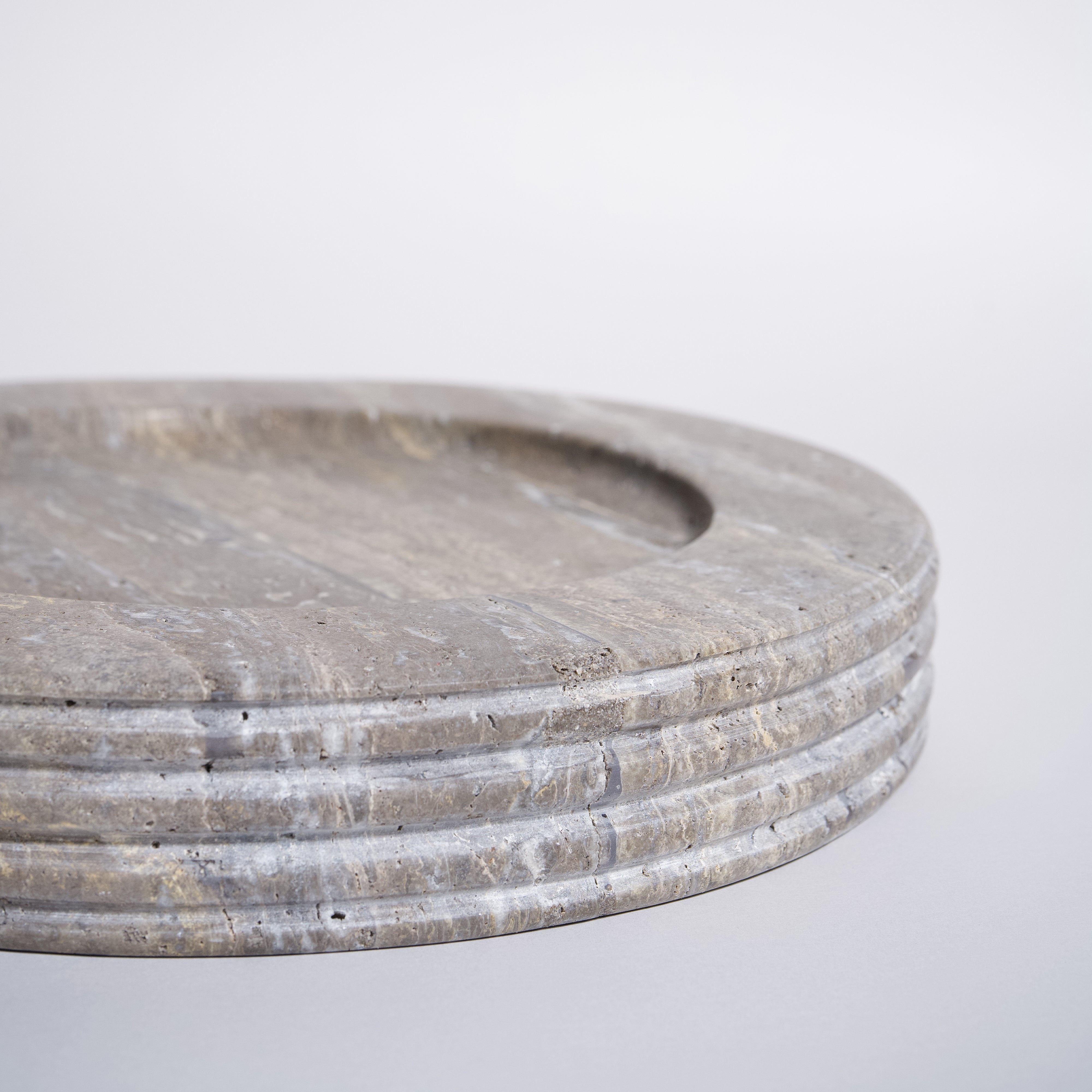 As Shown in Large, Silver Grey Travertine