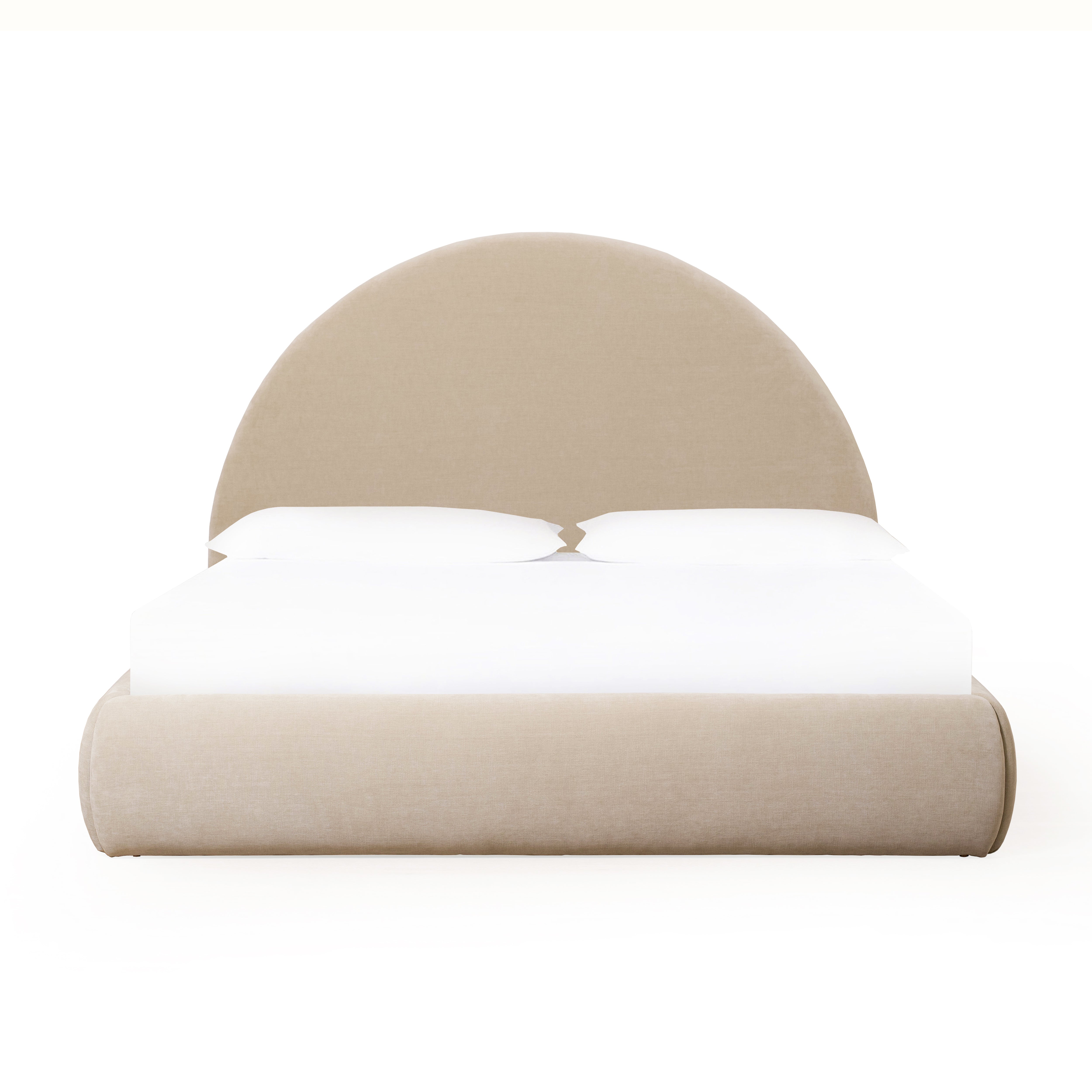 As Shown: King | Style: Upholstered | Fabric: Canyon Sand | Finish: N/A