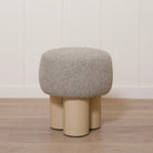As Shown: 17"Dia x 18.5"H | Fabric: Berber Shale | Material: Solid & Engineered Oak | Finish: Sand