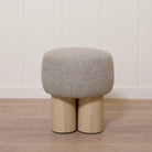 As Shown: 17"Dia x 18.5"H | Fabric: Berber Shale | Material: Solid & Engineered Oak | Finish: Sand