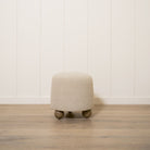 As Shown: 17"Dia x 18"H | Fabric: Peak Taupe | Material: Solid & Engineered Oak | Finish: Hazel