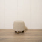As Shown: 17"Dia x 18"H | Fabric: Peak Taupe | Material: Solid & Engineered Oak | Finish: Hazel