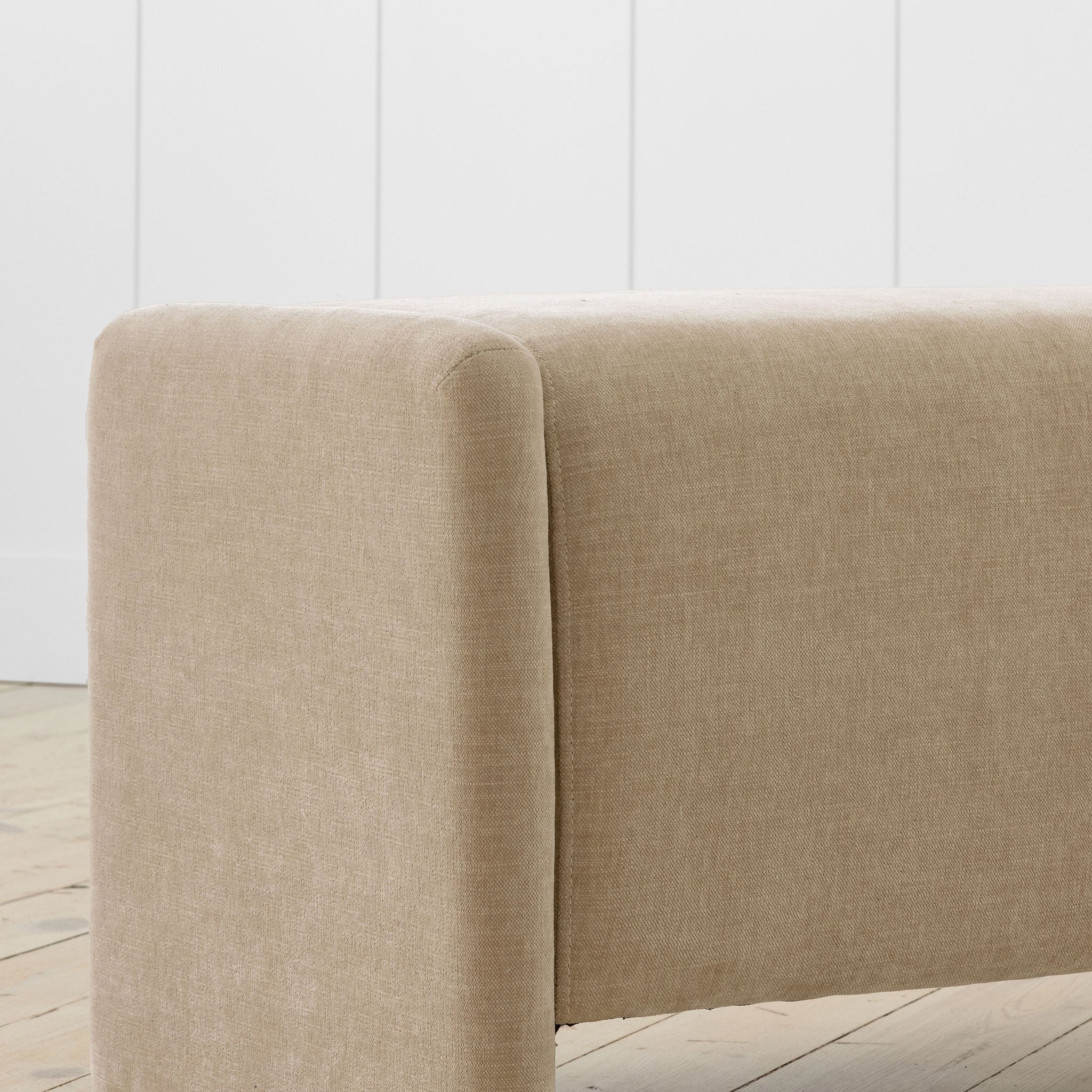 Upholstered Lyden Bench in Canyon Sand Performance Fabric 